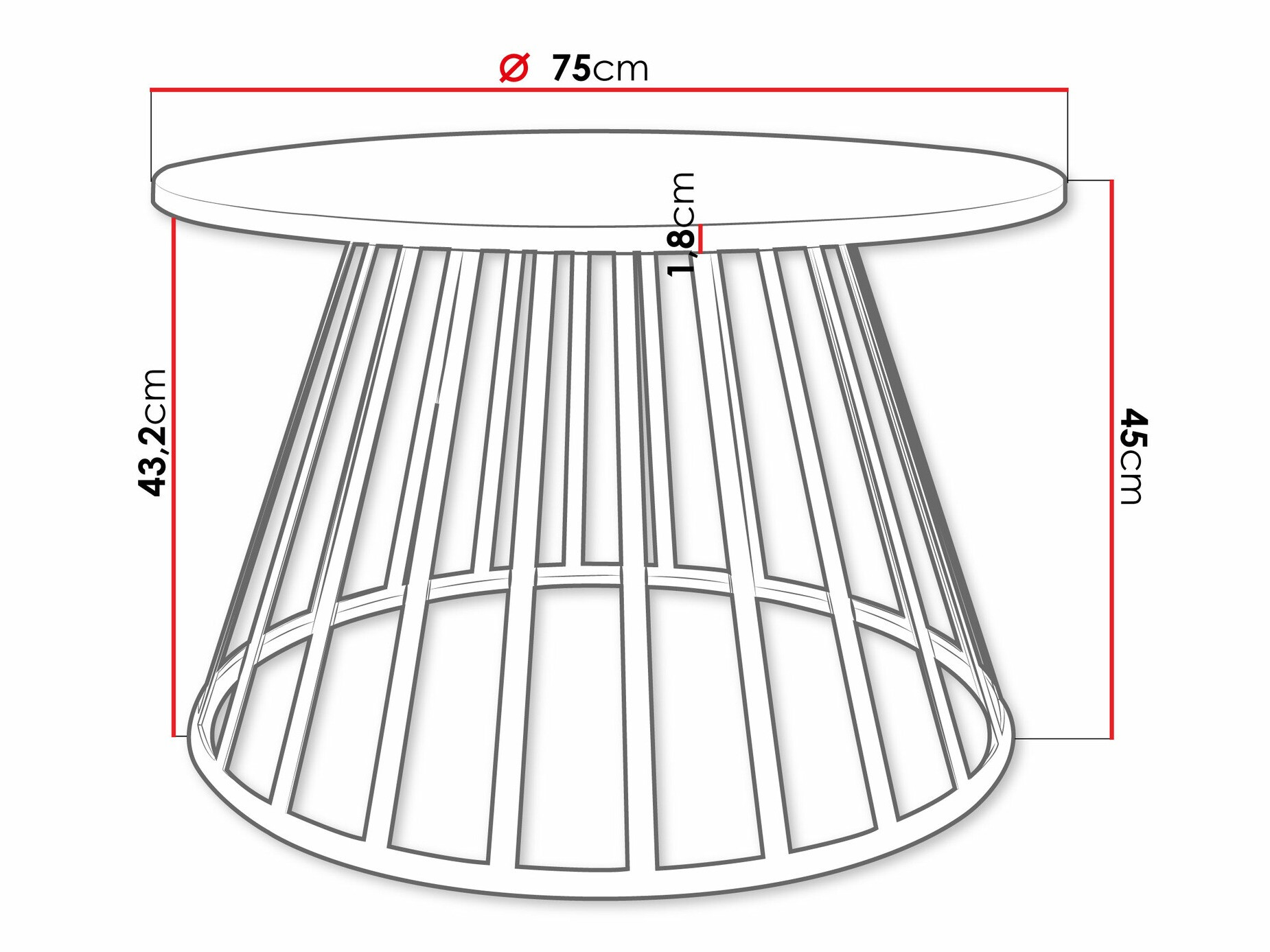 Stolić za kavu Oswego 129 (Crna)