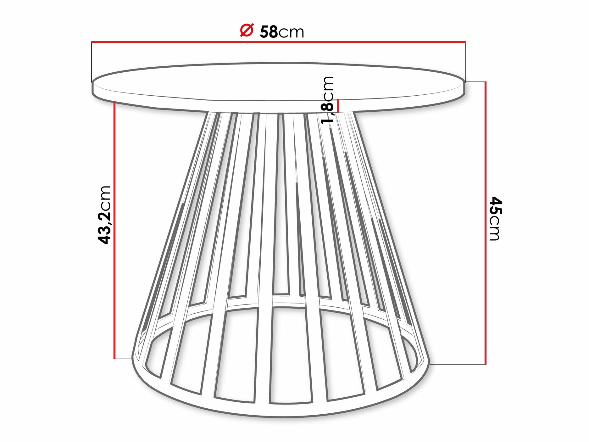 Stolić za kavu Oswego 130 (Crna)