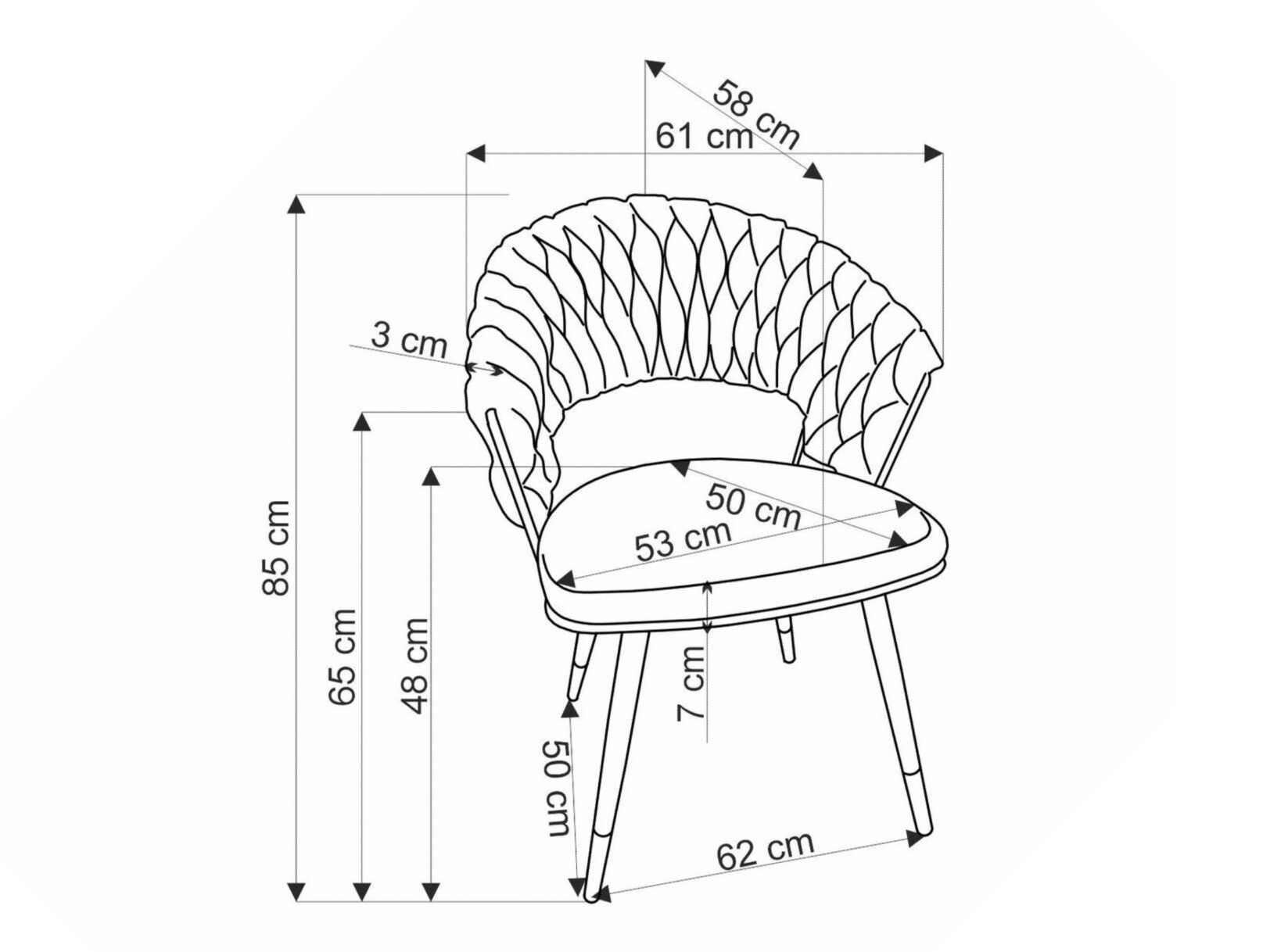 Stolica Houston 1829 (Siva)