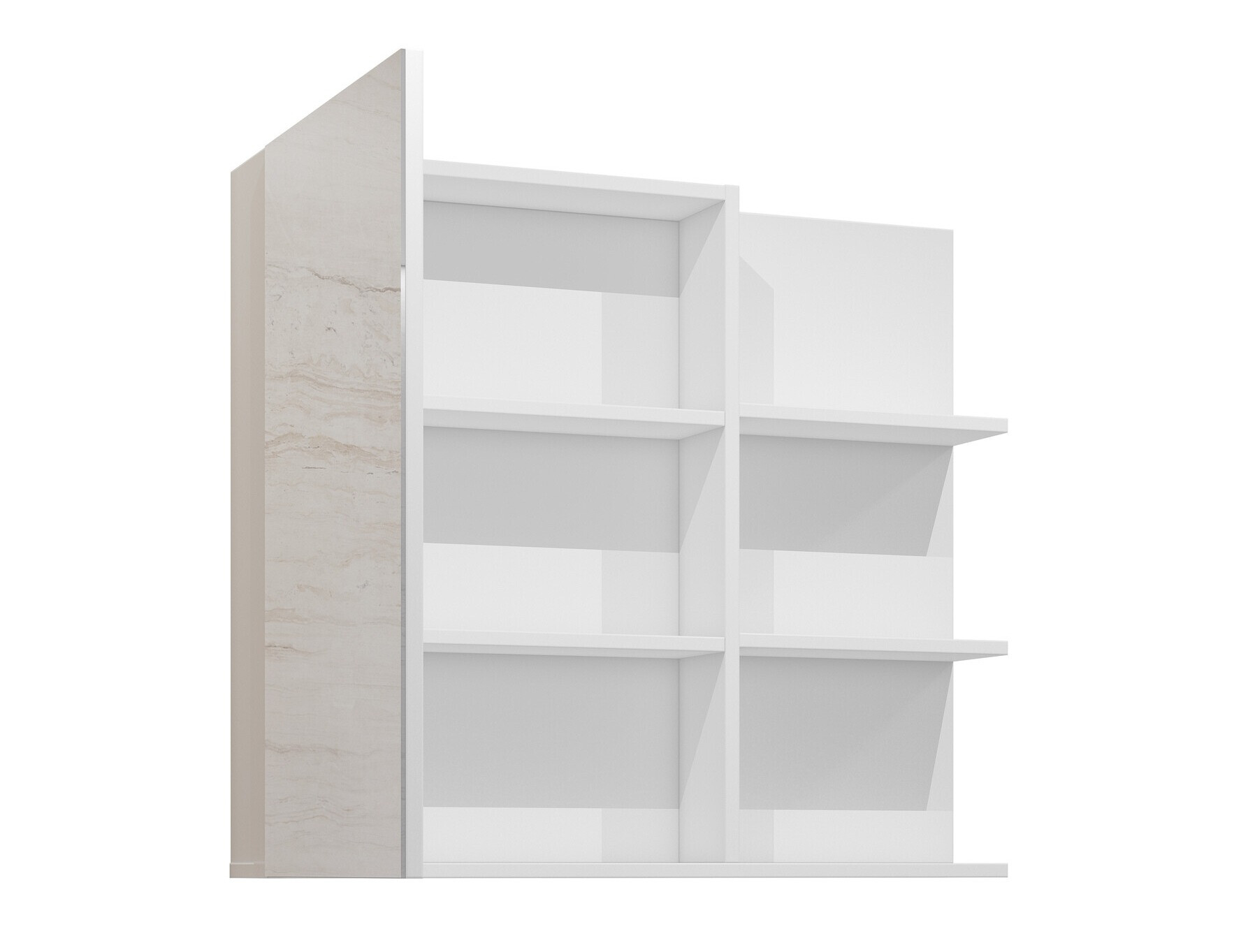 Kupaonski ormarić s ogledalom Tecavu 102 (Sjajno bijela + Bijela)