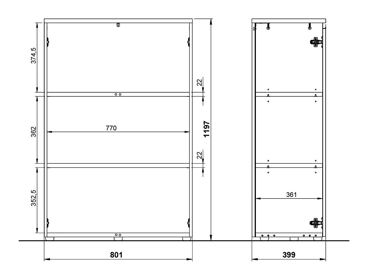 Ormarić Vesbeno 100 (Grafit)