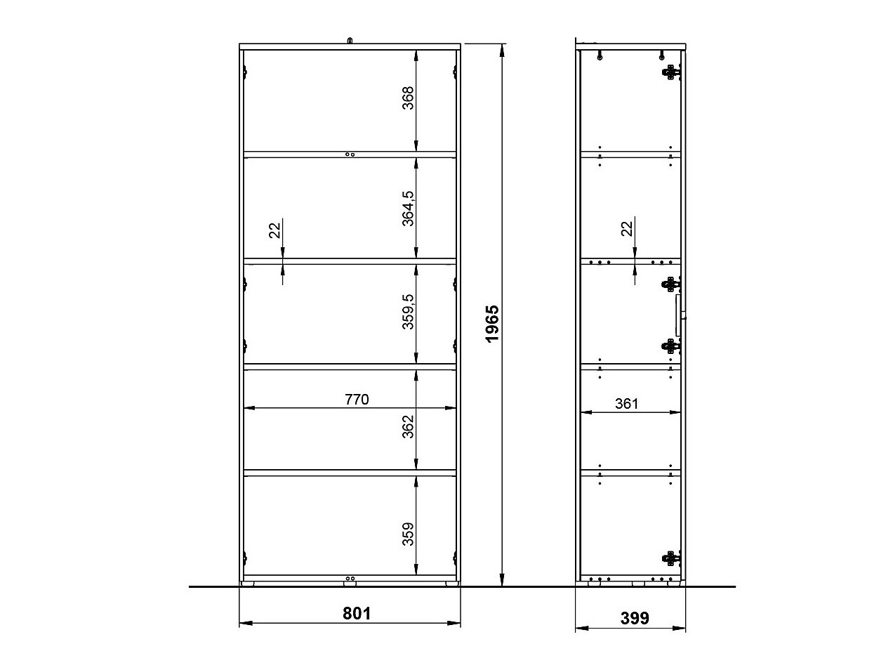 Polica Vesbeno 102 (Grafit)