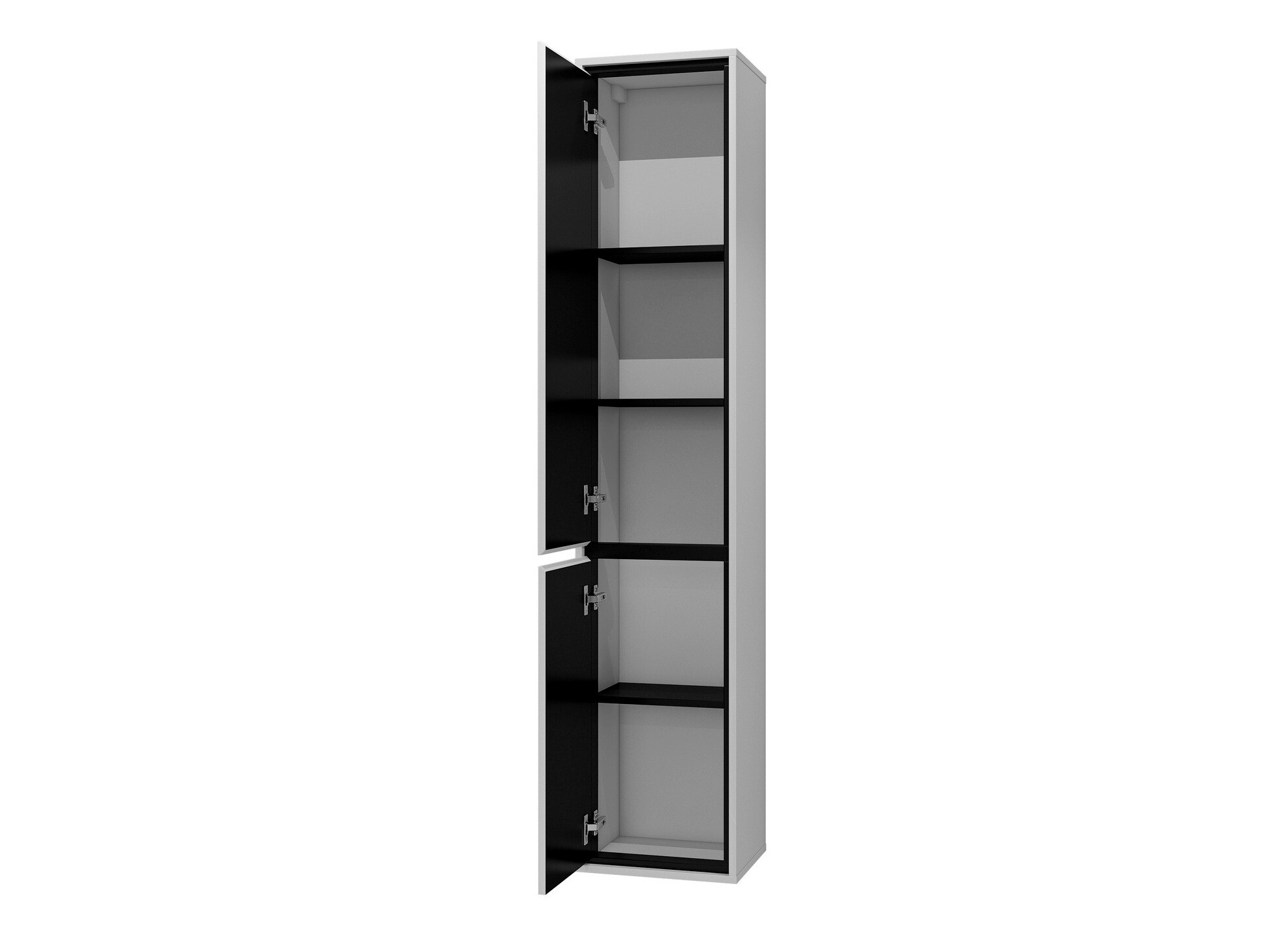 Samostojeći kupaonski ormarić Tecavu 101 (Sjajno bijela + Bijela)