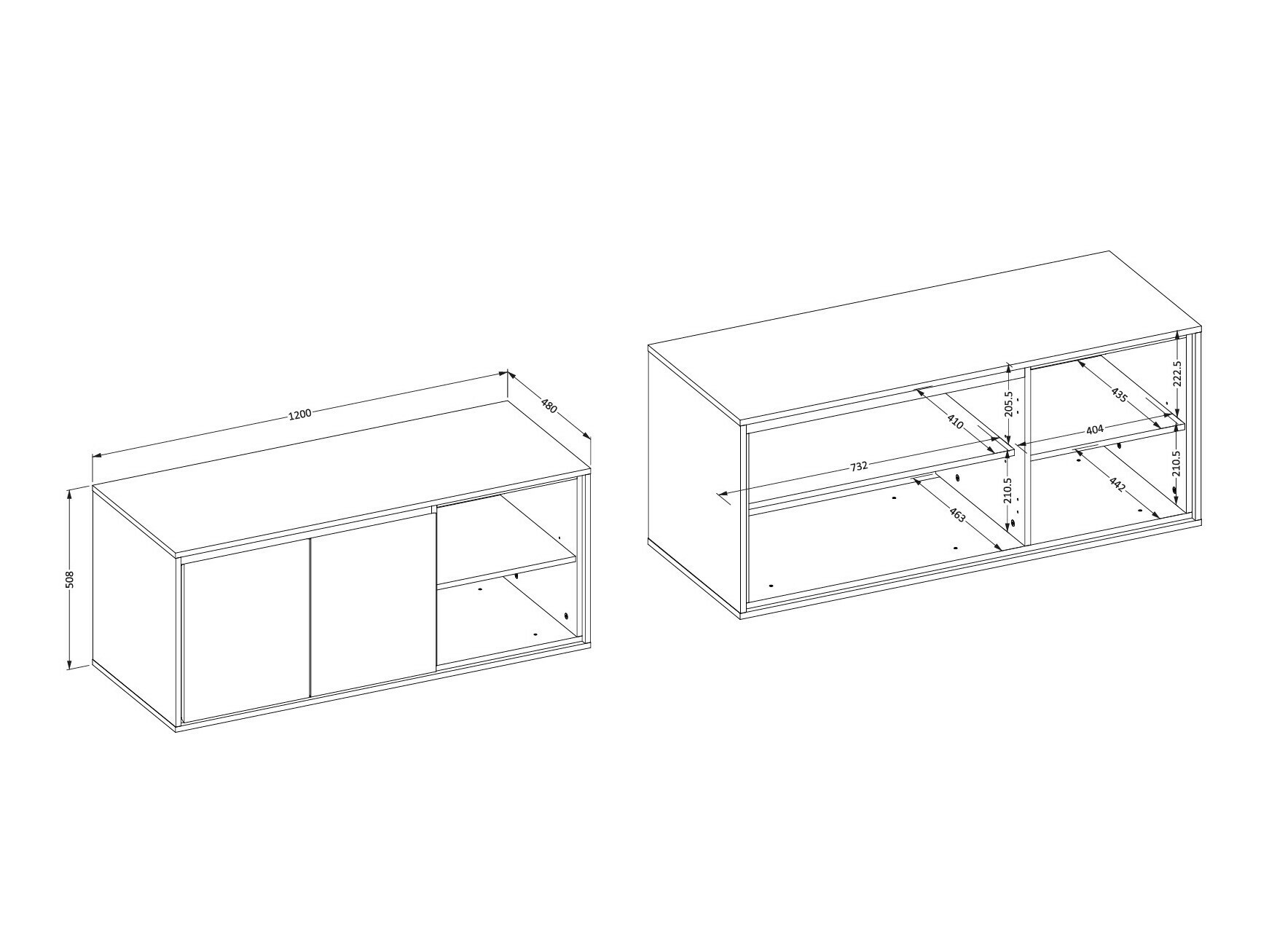 Zidni ormarić Tecavu 104 (Sjajno bijela + Bijela)