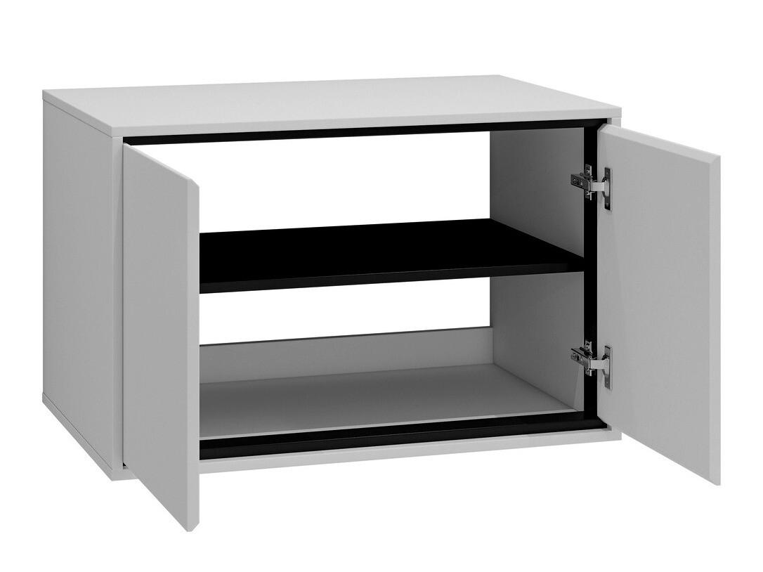 Zidni ormarić za umivaonik Tecavu 103 (Sjajno bijela + Bijela)