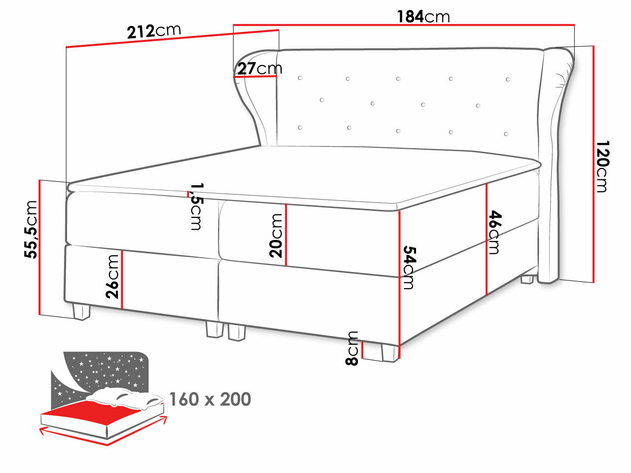 Boxspring krevet Ovum (Prestige 2771)