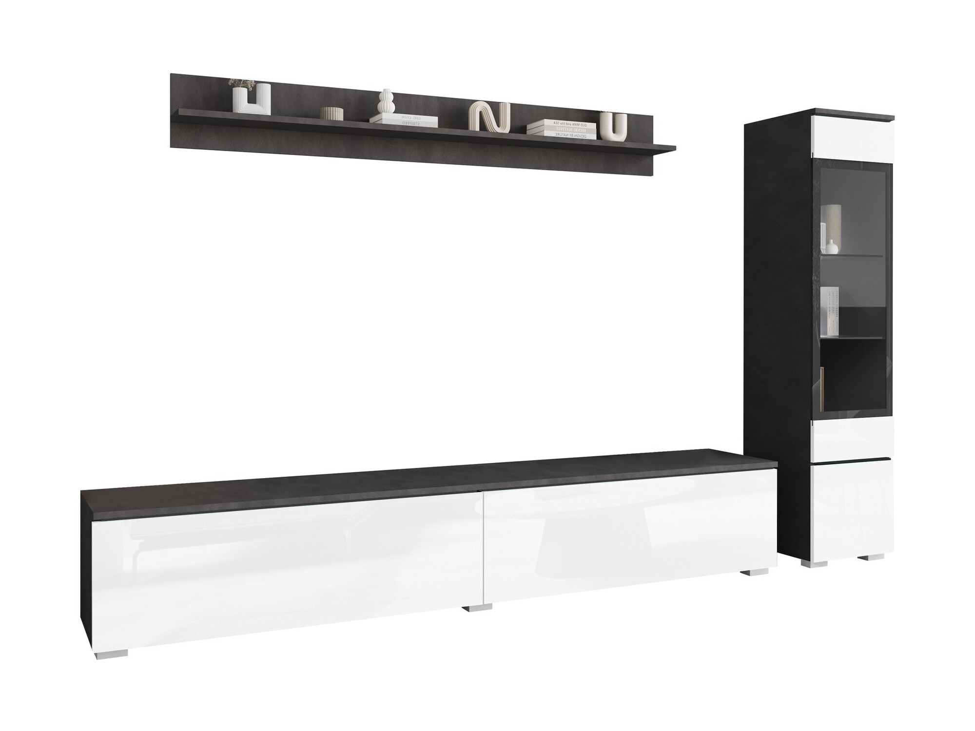 Set za dnevni boravak Sarasota 125 (Siva Matera + Sjajno bijela)