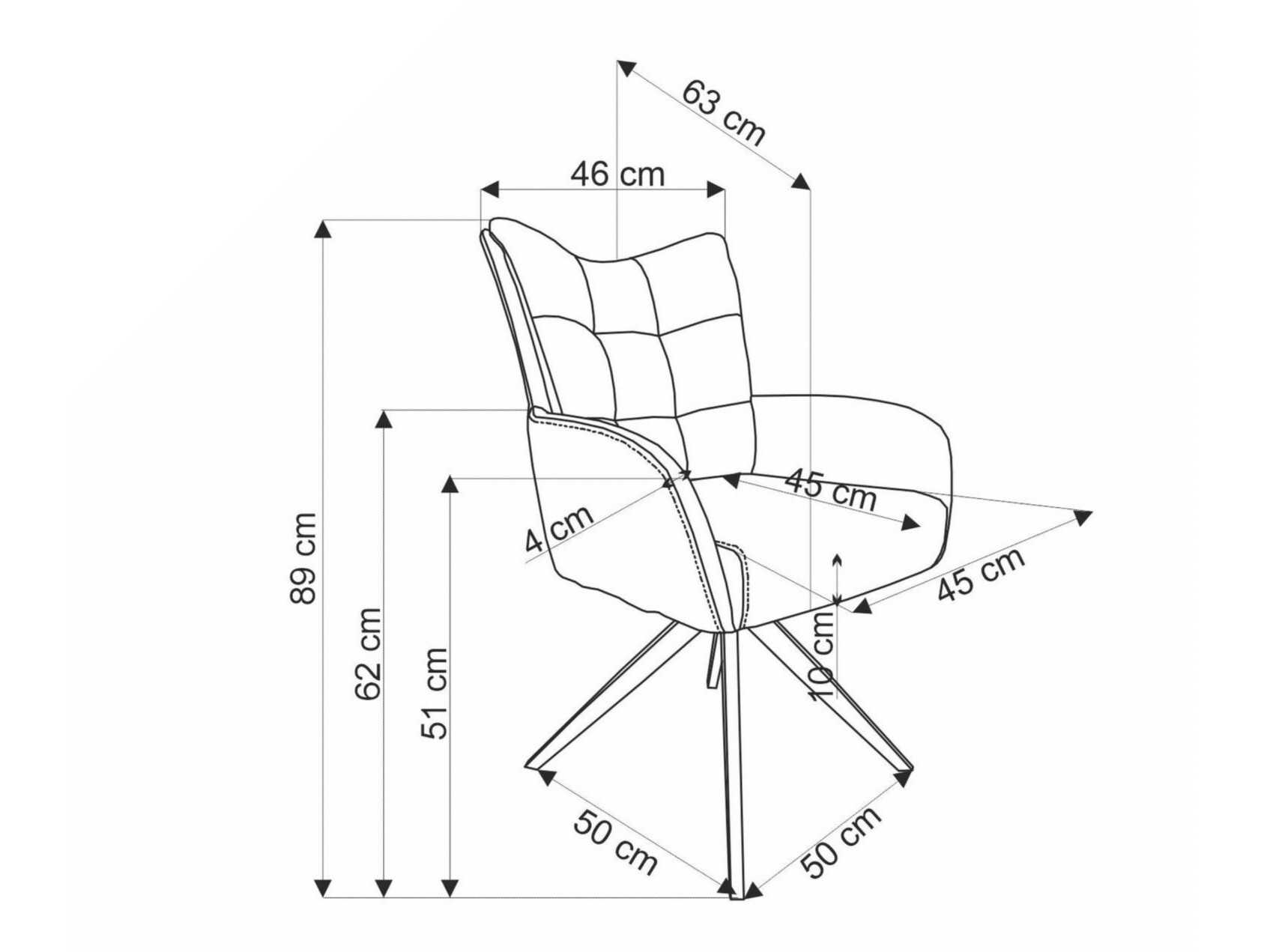 Stolica Houston 1833 (Siva)