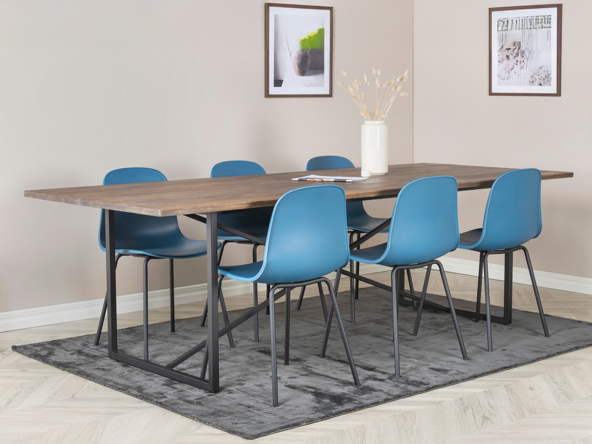 Blagovaonski set Dallas 1861 (Crna + Svijetlo plava)