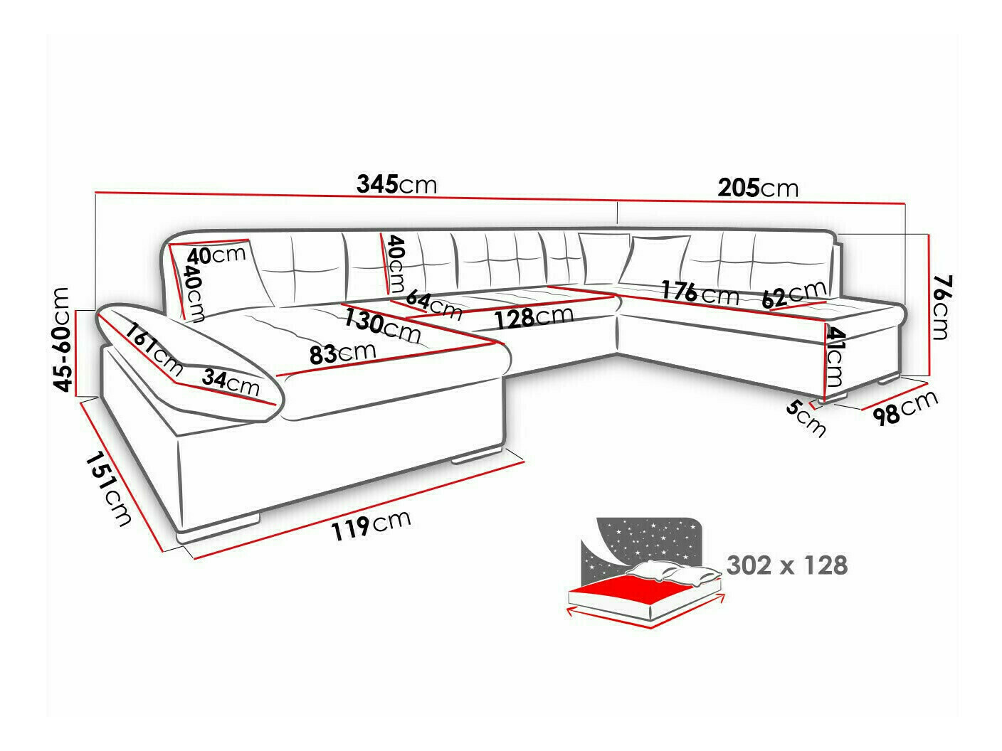 Kutna garnitura Comfivo 150 (Flow 22)