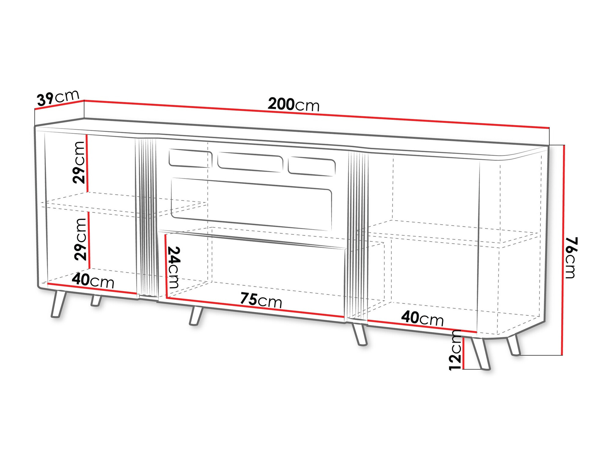 Ormarić Charlotte 202 (Crna)