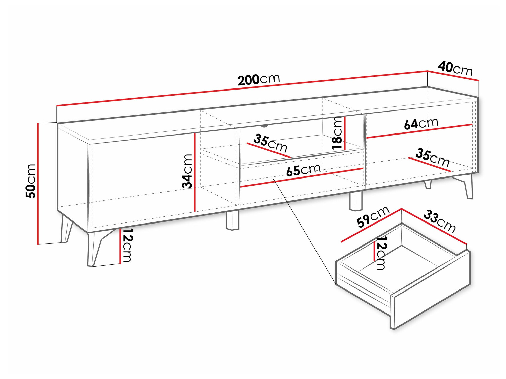 TV stol Comfivo 490 (Bež + Sjajni bež)