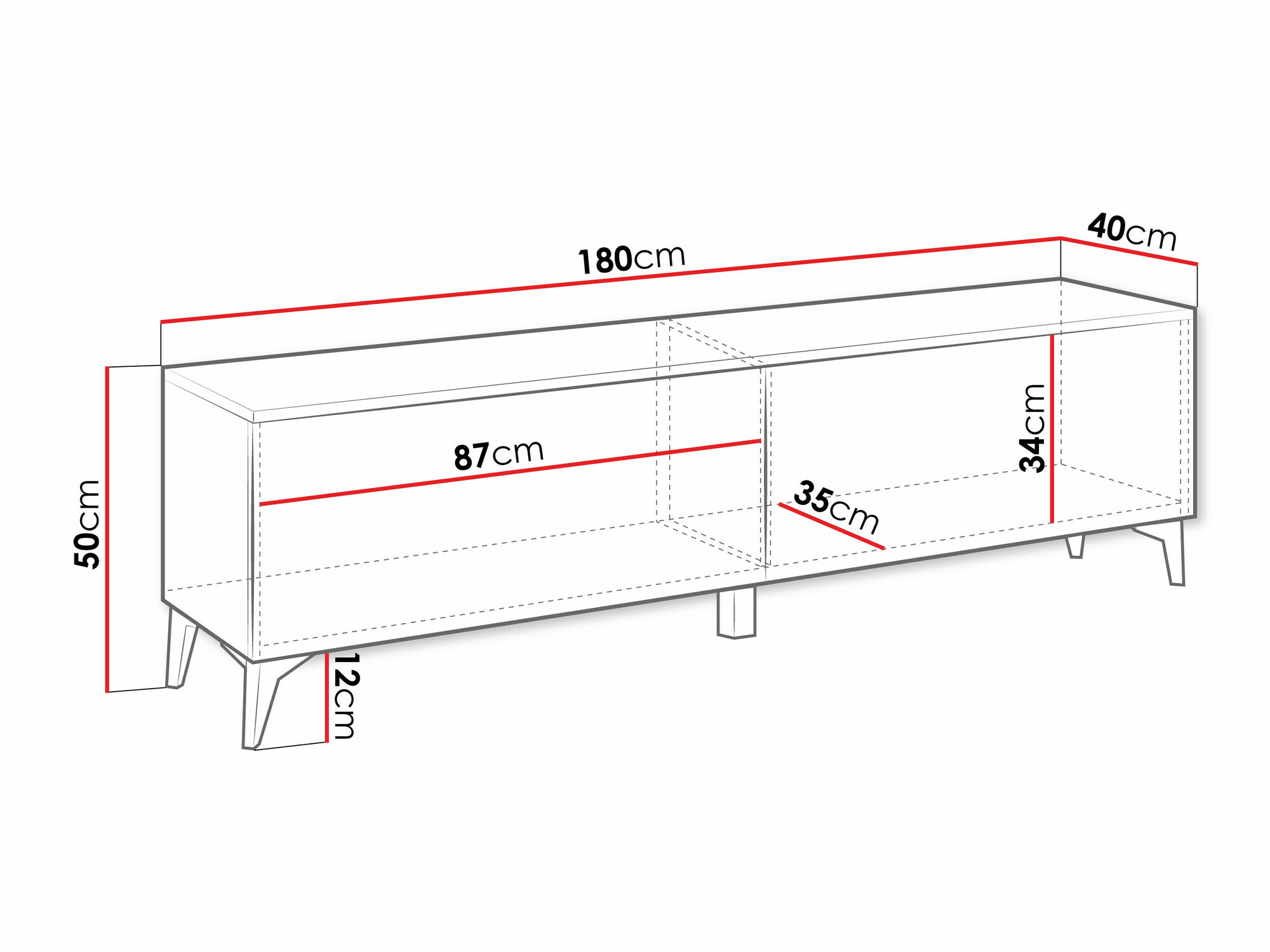 TV stol Comfivo 491 (Bijela + Sjajno bijela)