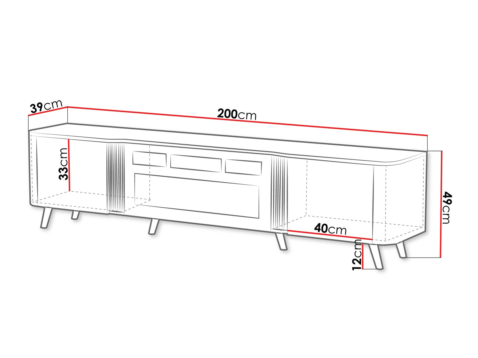 TV stol Modus (Crna + Orah)