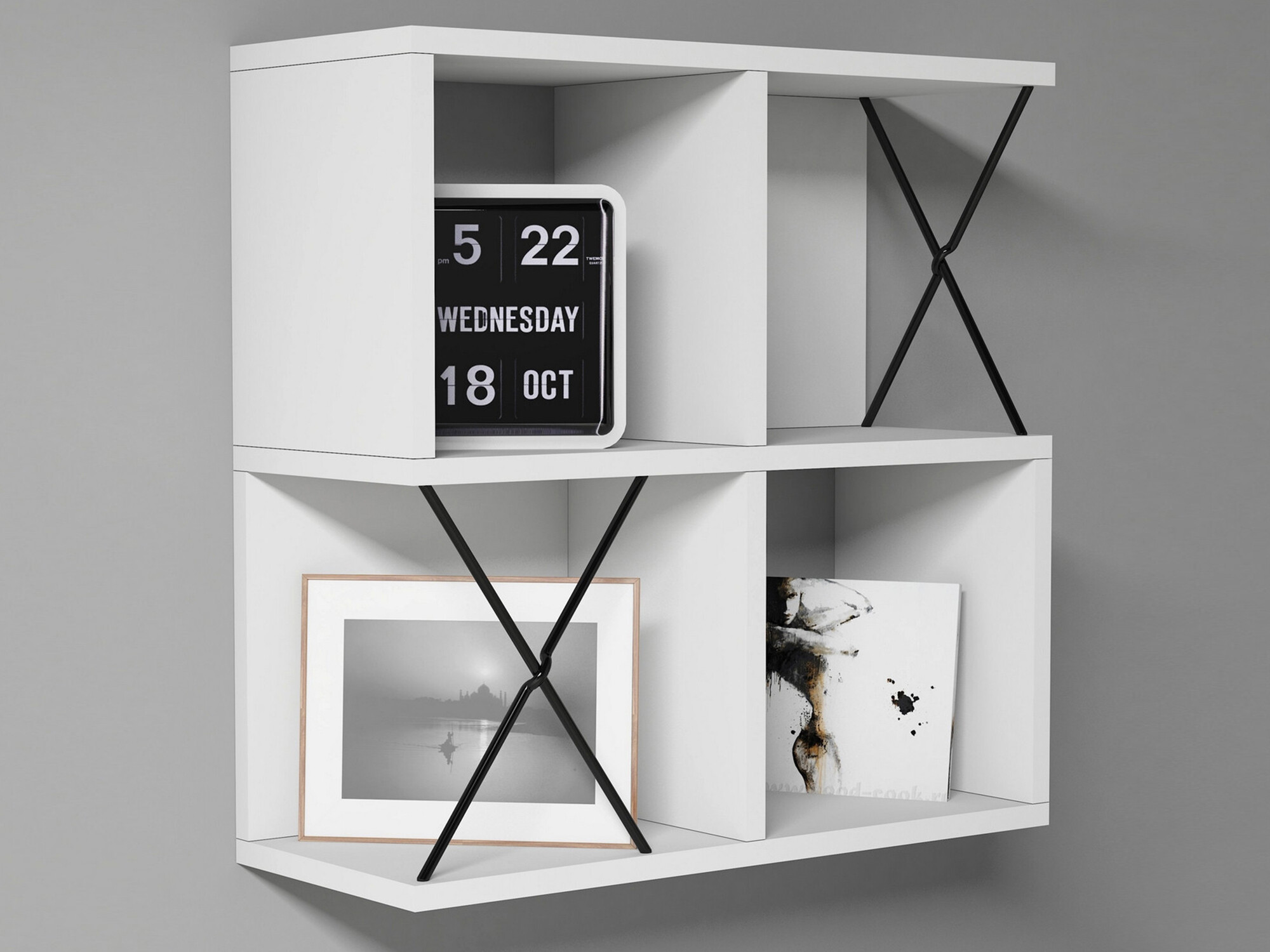 Zidna polica Kailua 137 (Bijela)