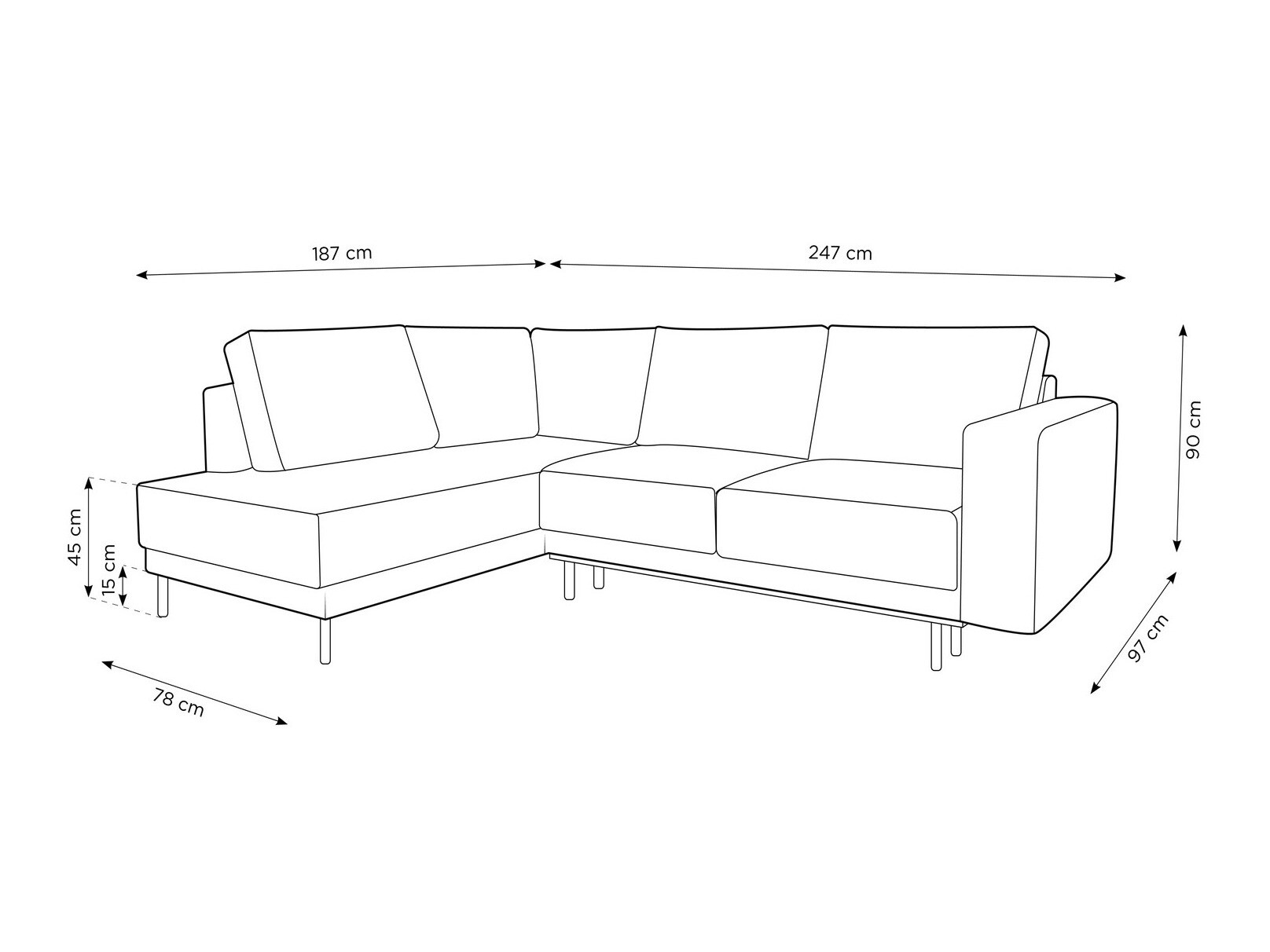 Kutna garnitura Beckley 104 (Bluvel 22)
