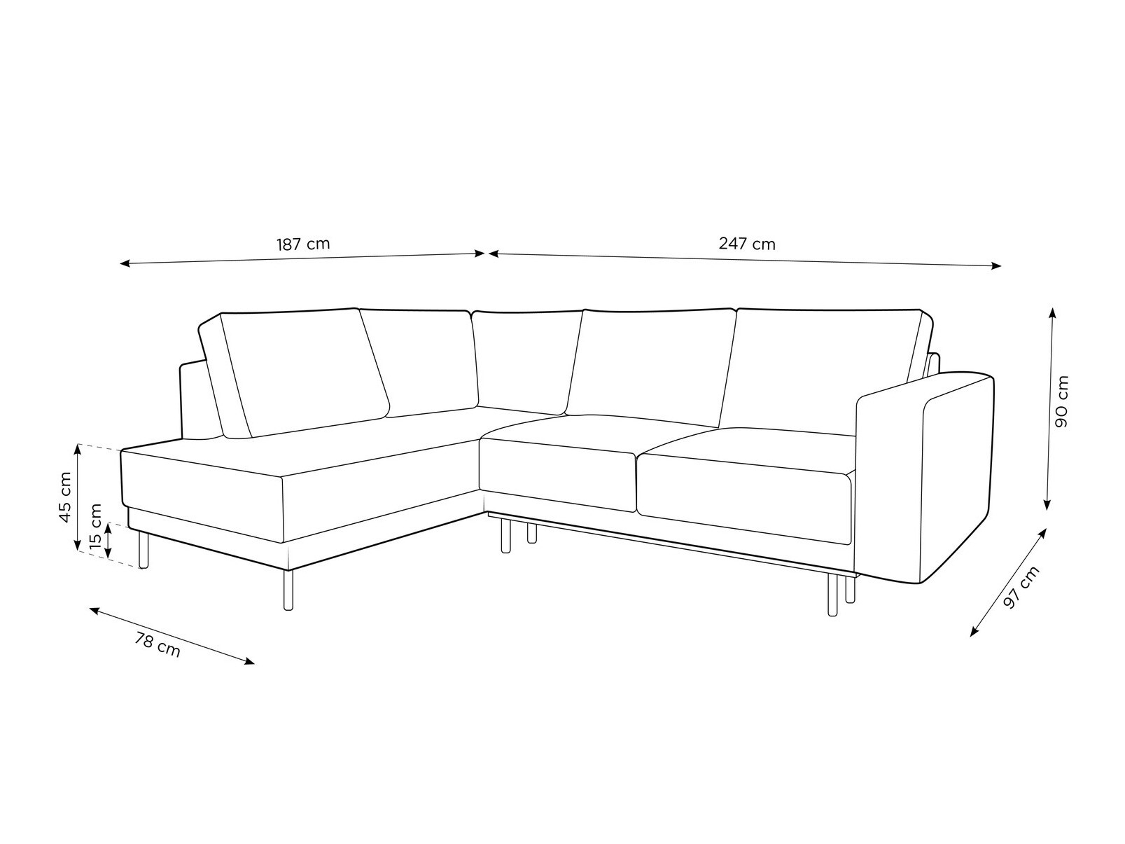 Kutna garnitura Beckley 104 (Bluvel 89)