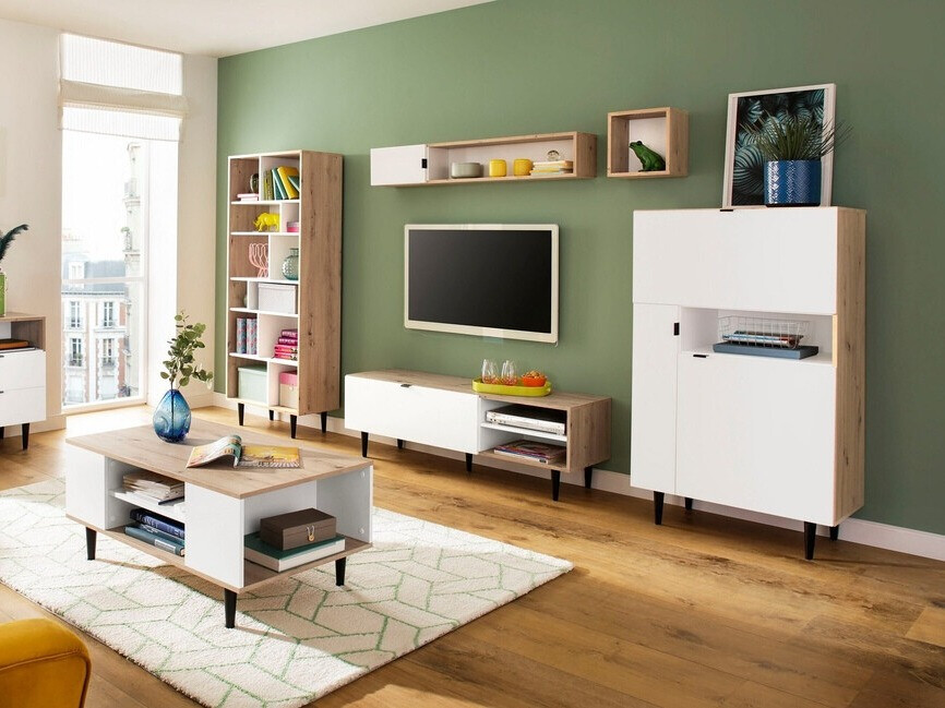 Ormarić Denton 1436 (Bijela + Artisan hrast)