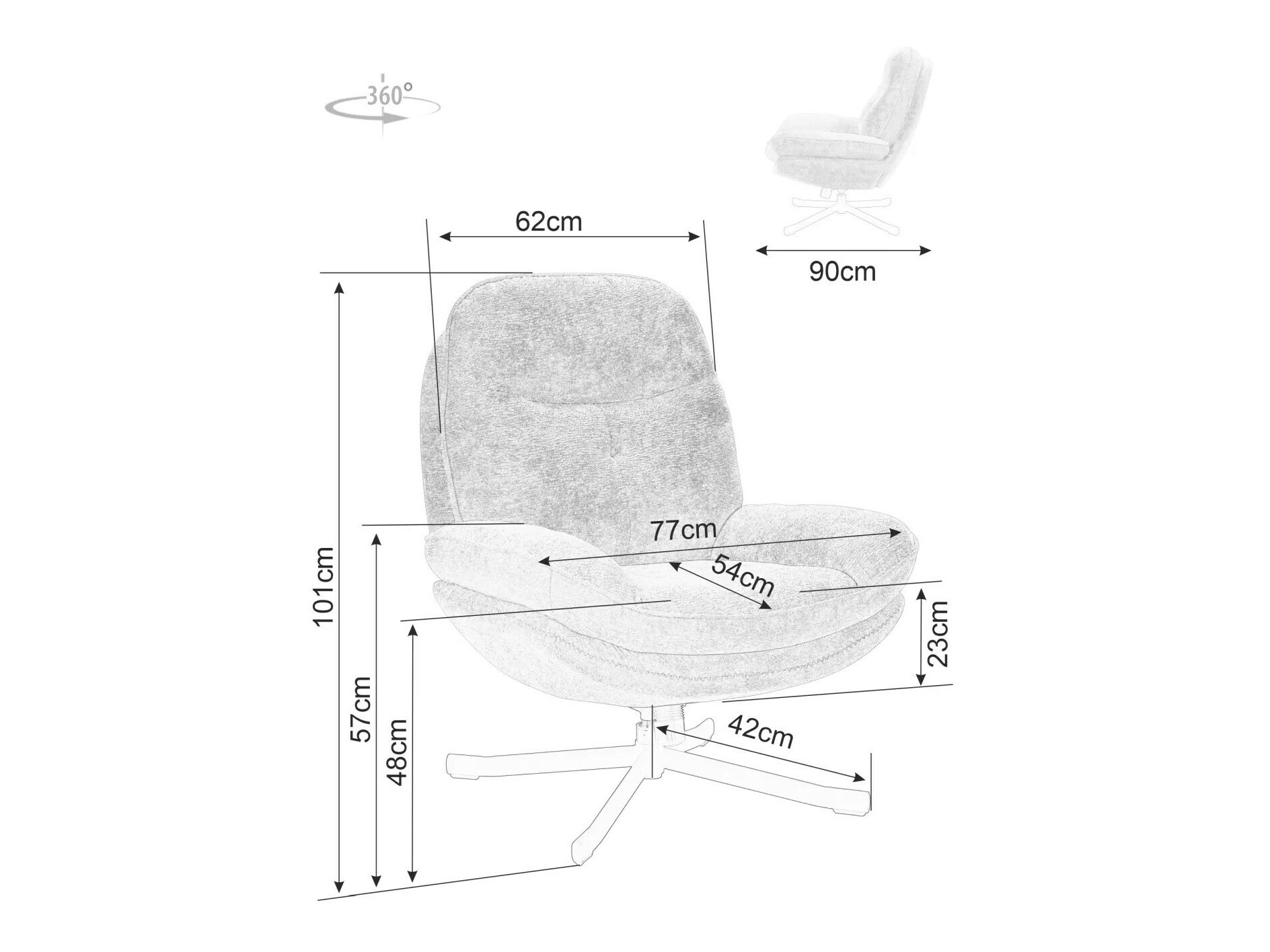 Fotelja Detroit 507 (Crna)