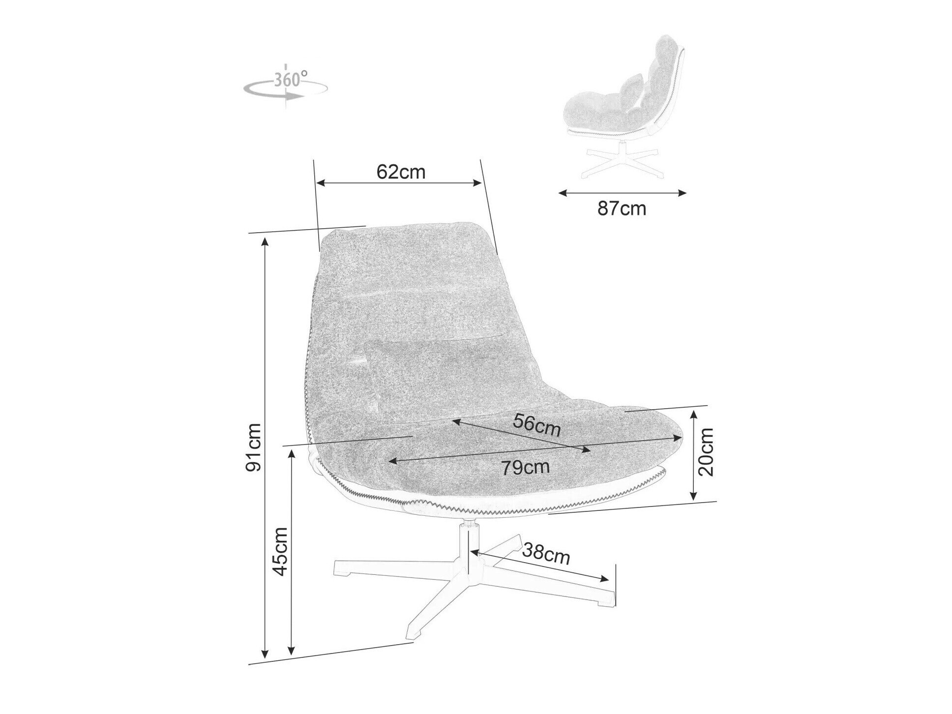 Fotelja Detroit 508 (Tamno narančasta)