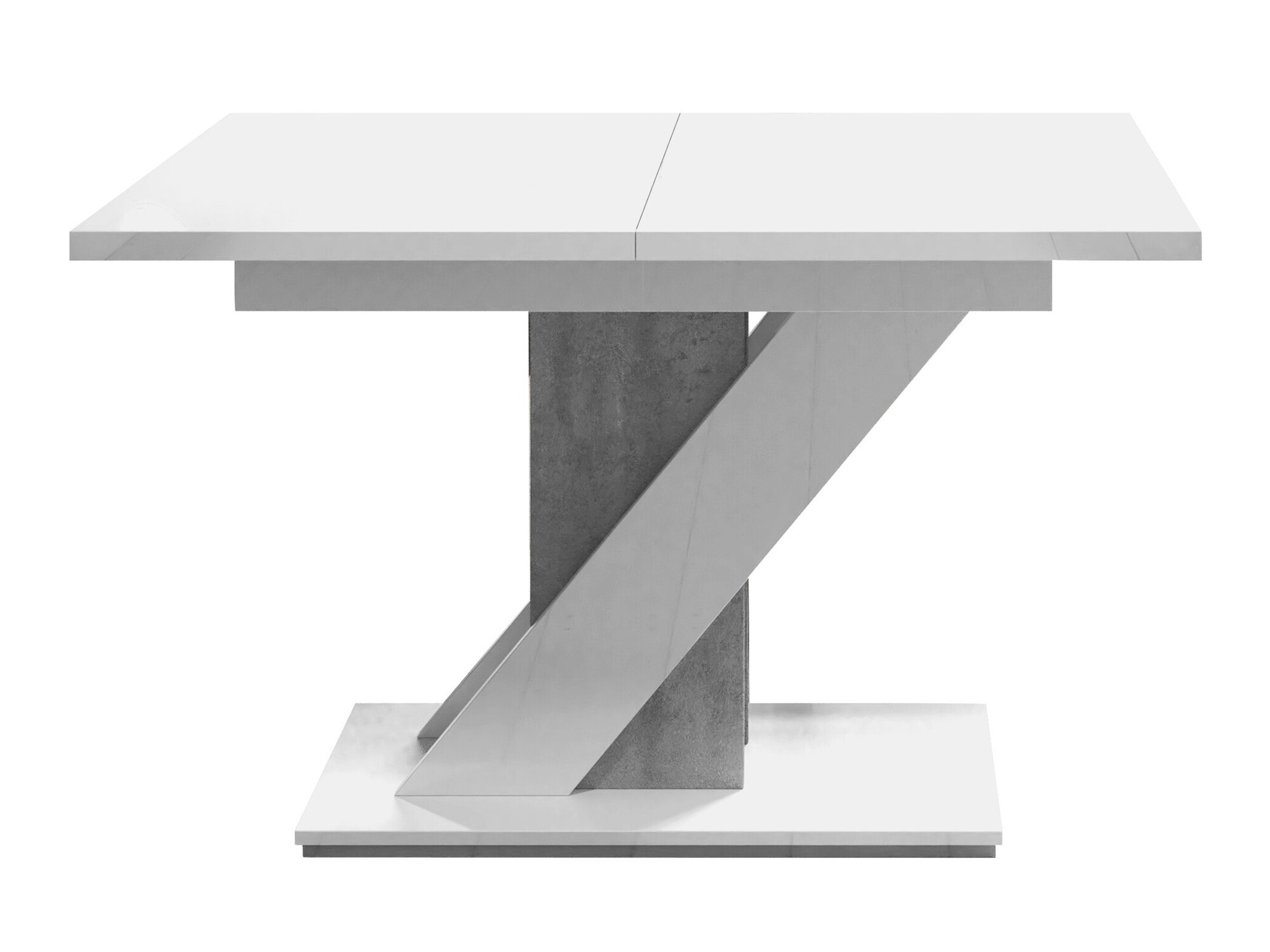 Stol Goodyear 105 (Sjajno bijela + Boja betona)