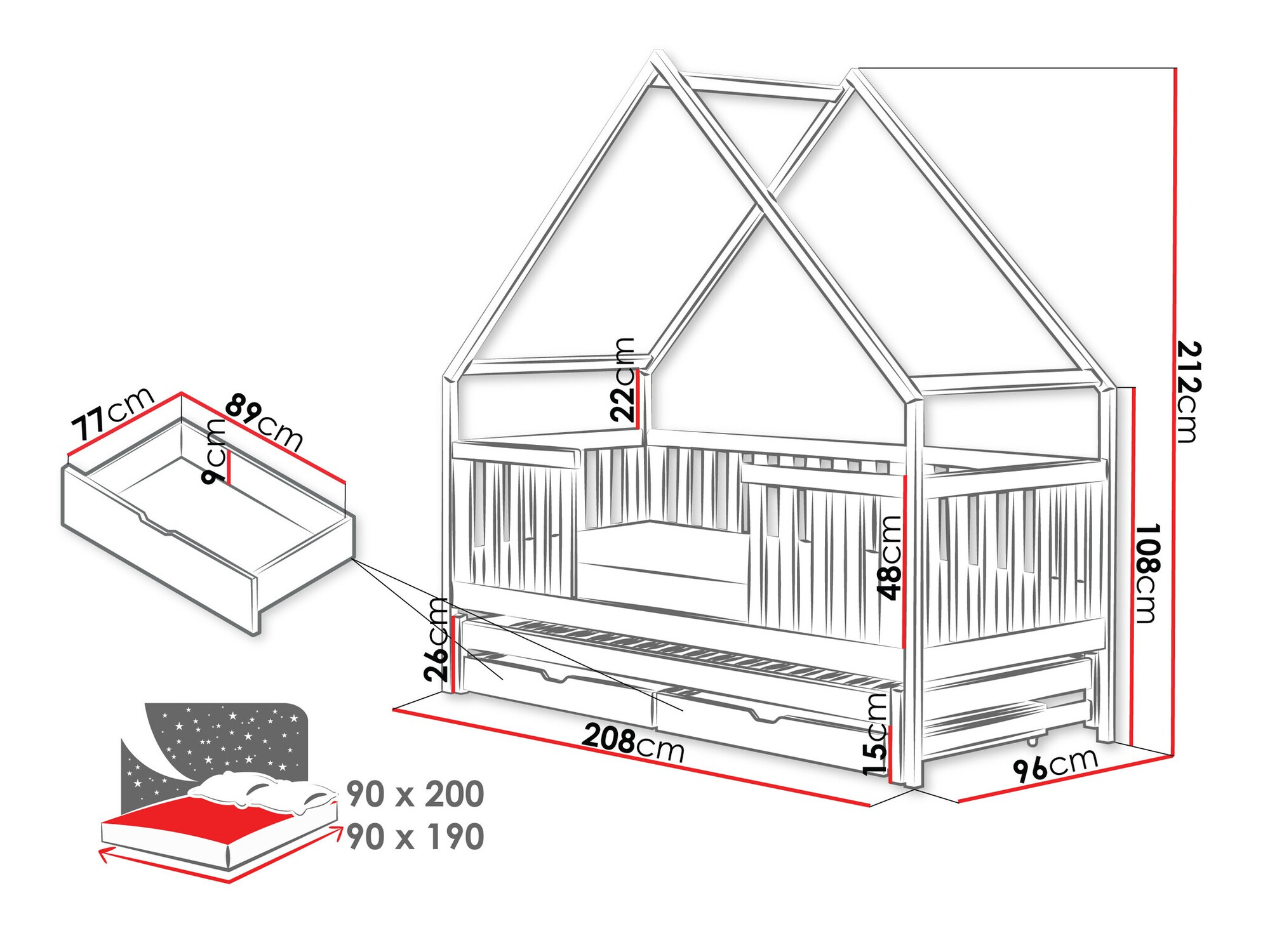 Krevet Vista 115 (Bijela)