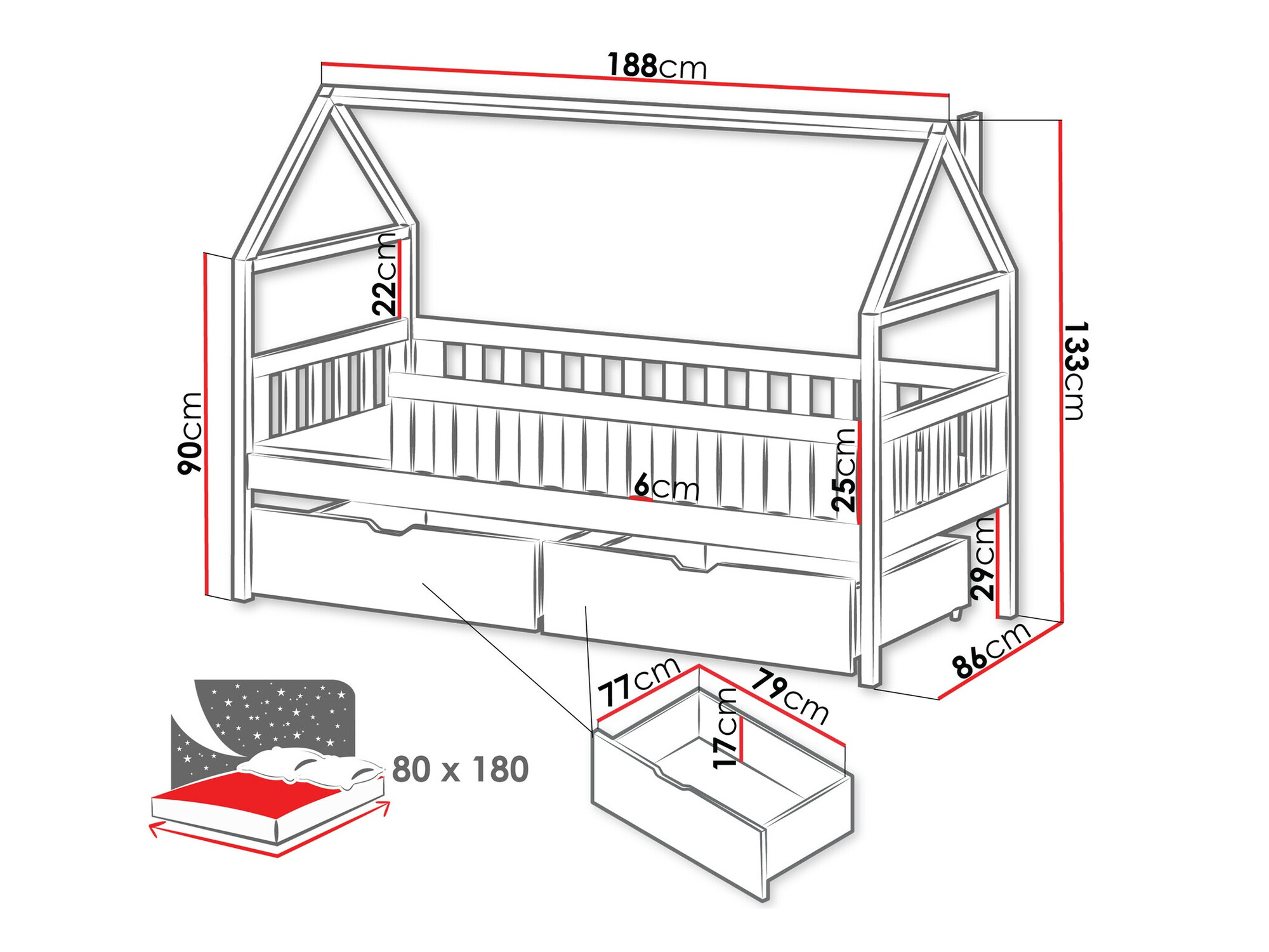 Krevet Vista 116 (Bijela)
