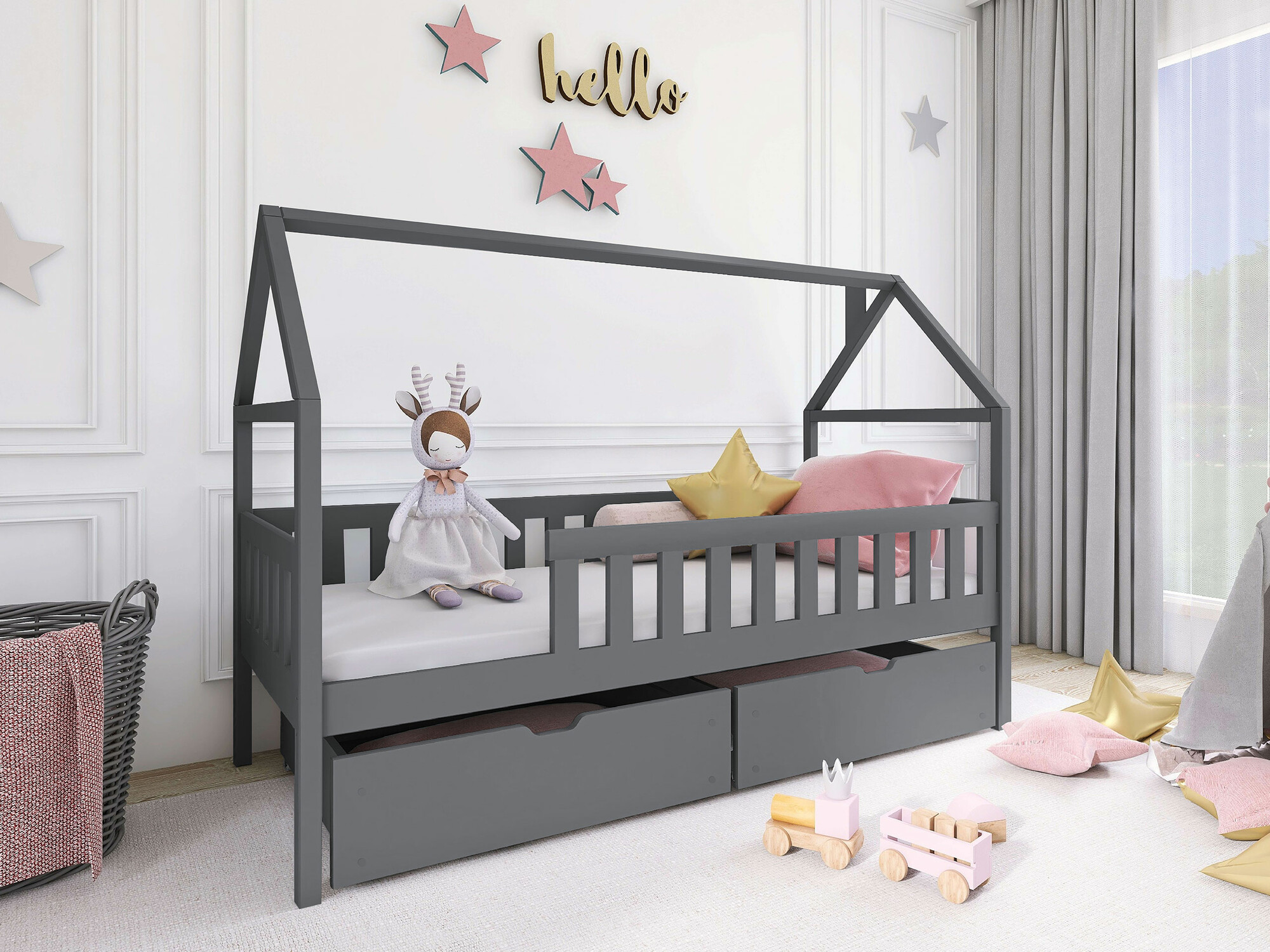 Krevet Vista 116 (Siva)