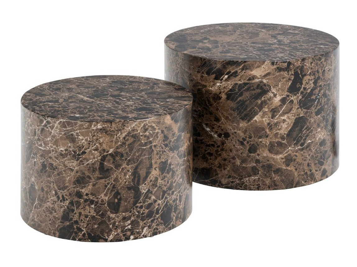 Set stolića za kavu Norsica 800 (Smeđi mramor)