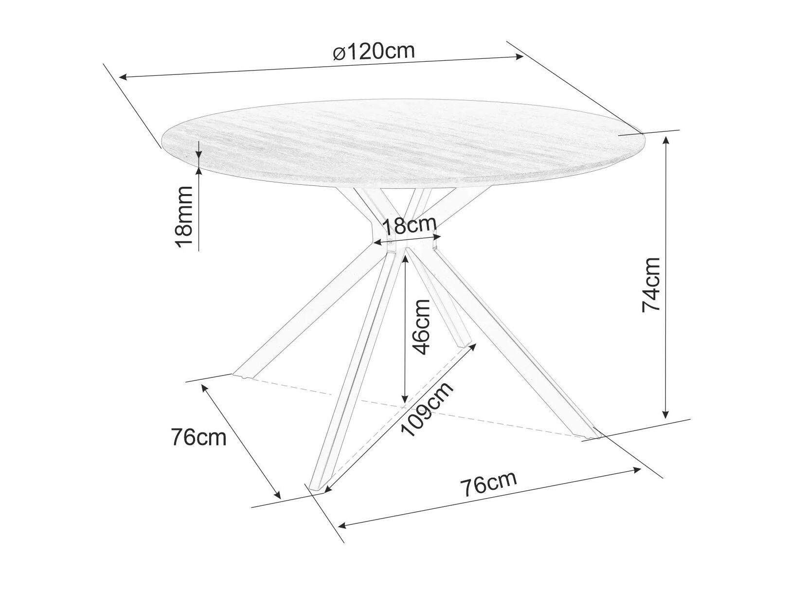 Stol Detroit 285 (Hrast)