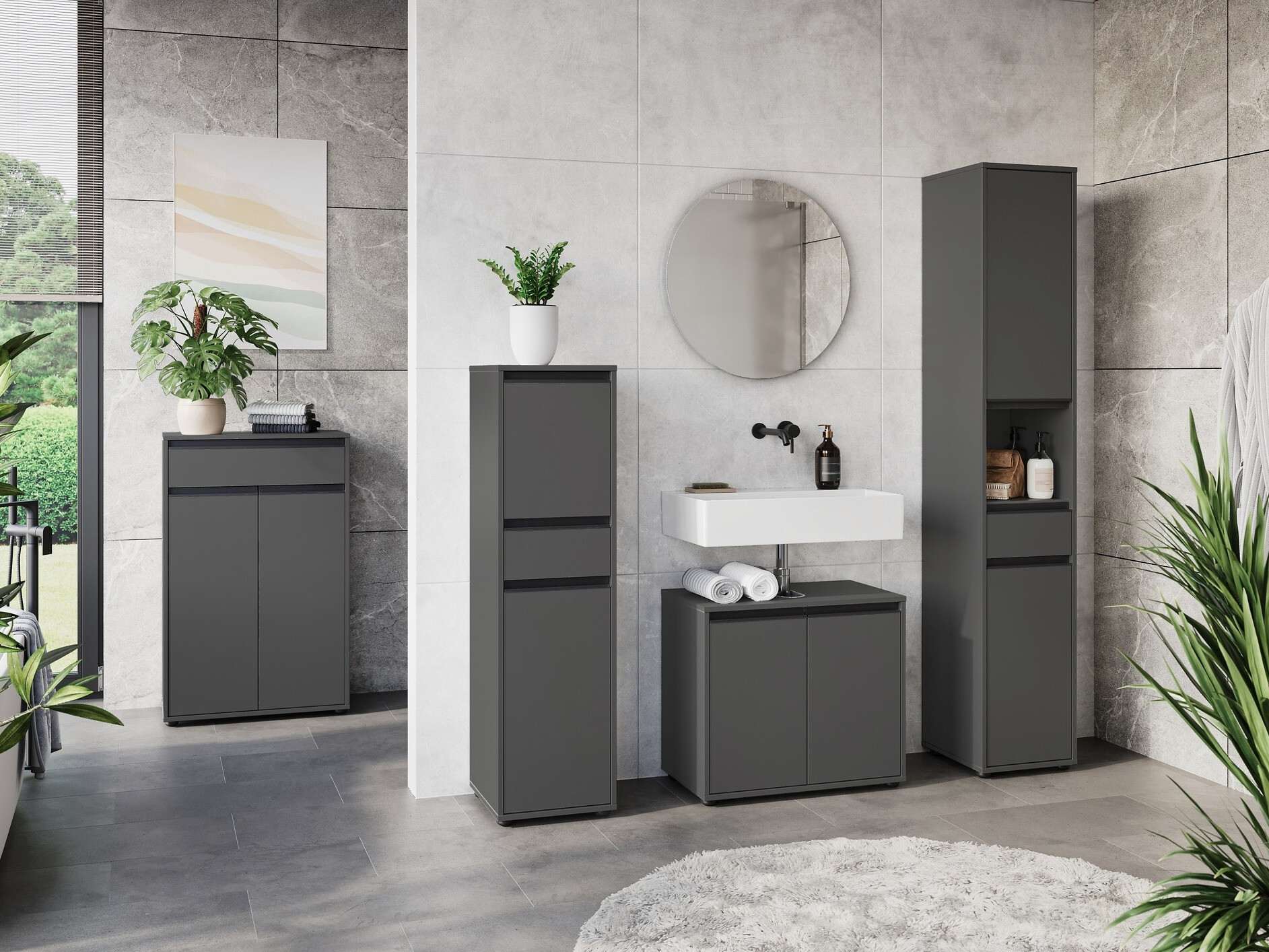 Samostojeći kupaonski ormarić Tensona 101 (Grafit)