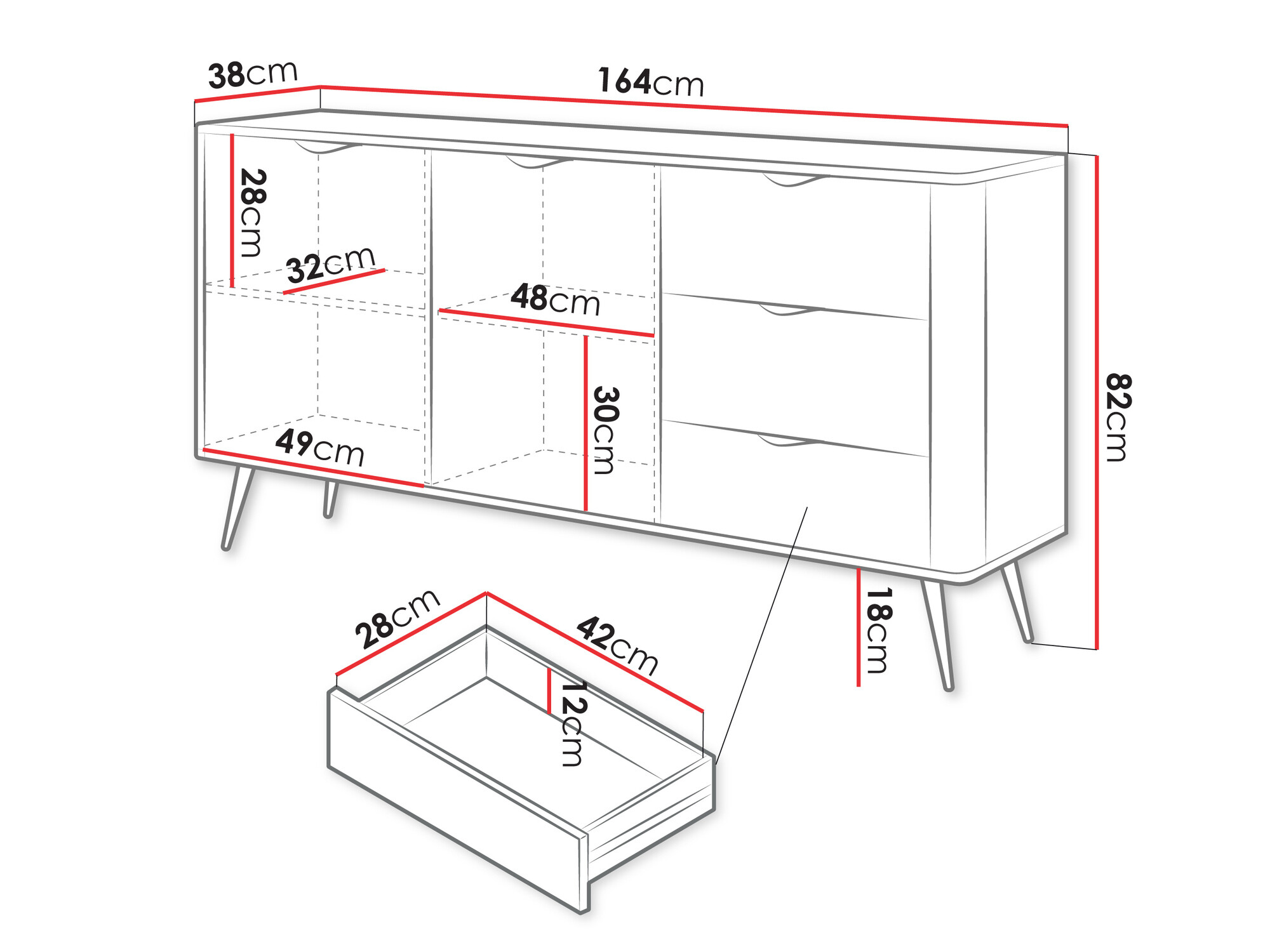 Komoda Versoe 101 (Grafit)