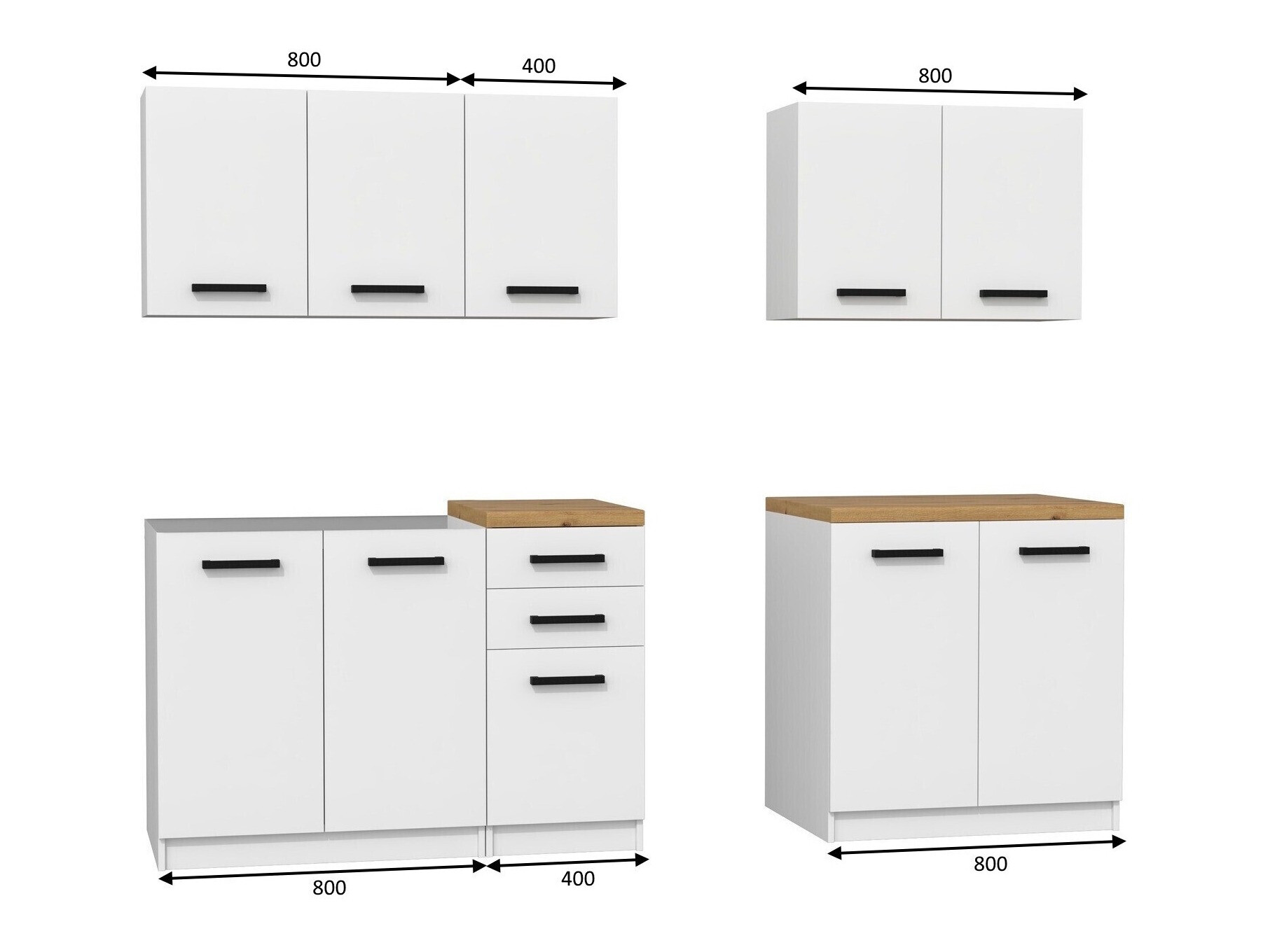 Kuhinjski set Mandeville 240 (Mat bijela)