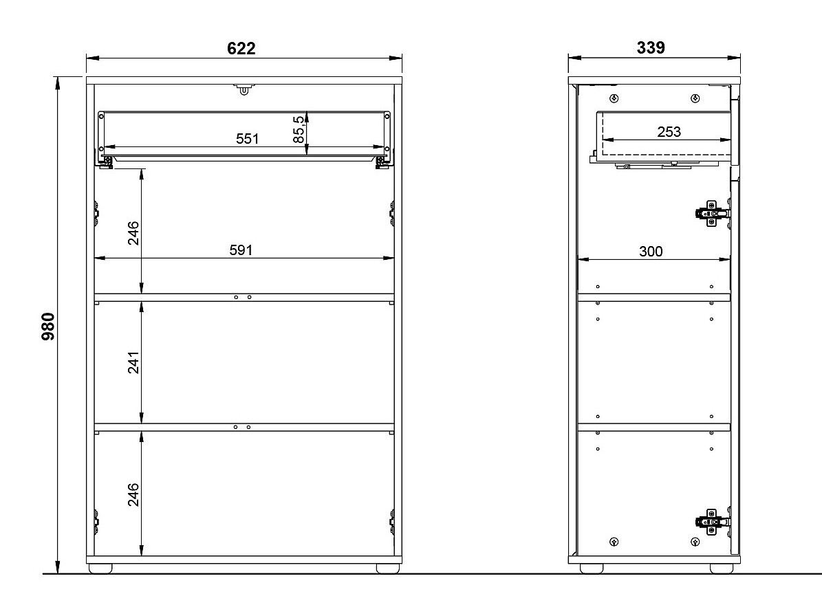 Samostojeći kupaonski ormarić Tensona 102 (Grafit)