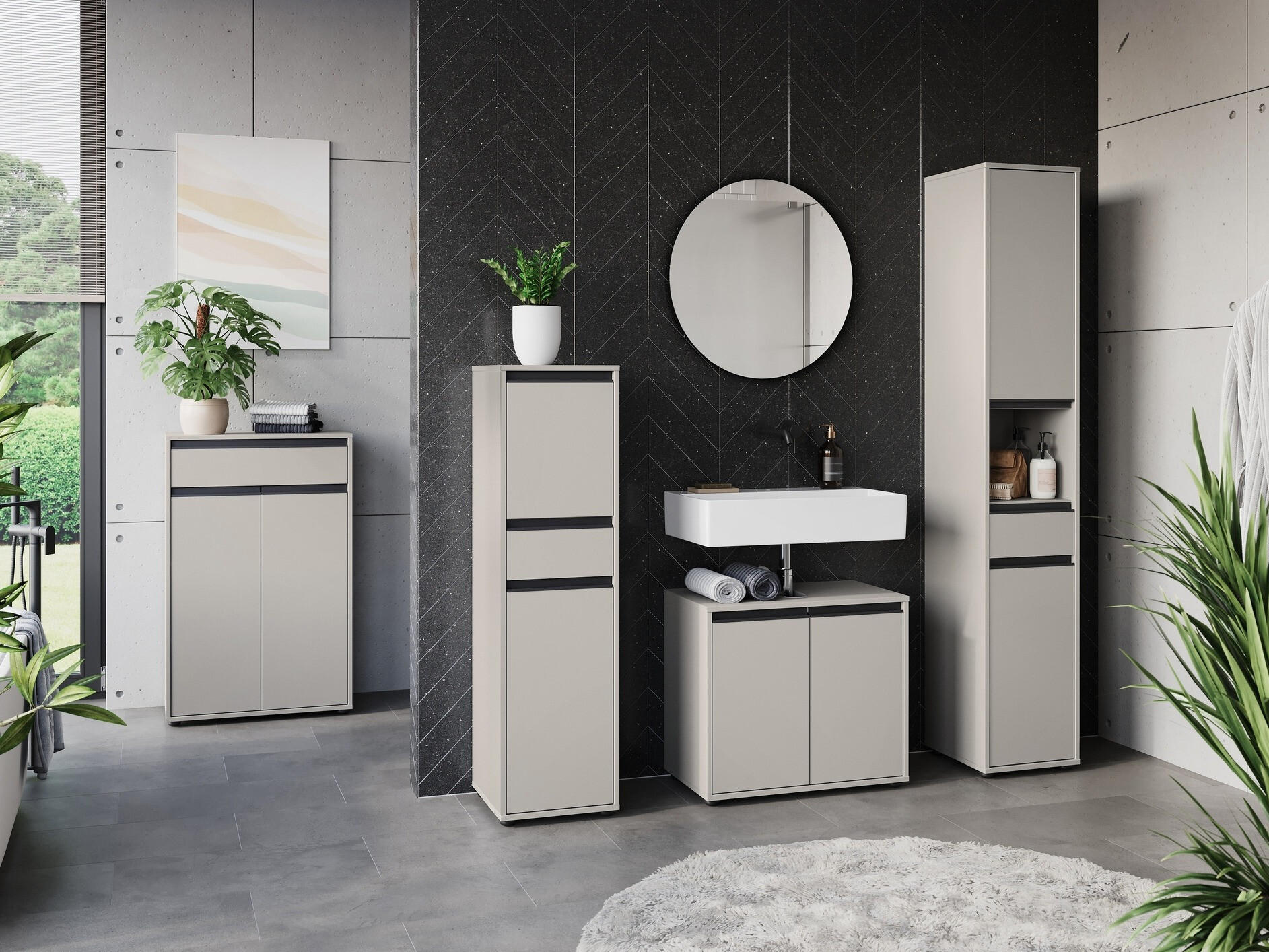 Samostojeći kupaonski ormarić Tensona 102 (Svijetlo siva)