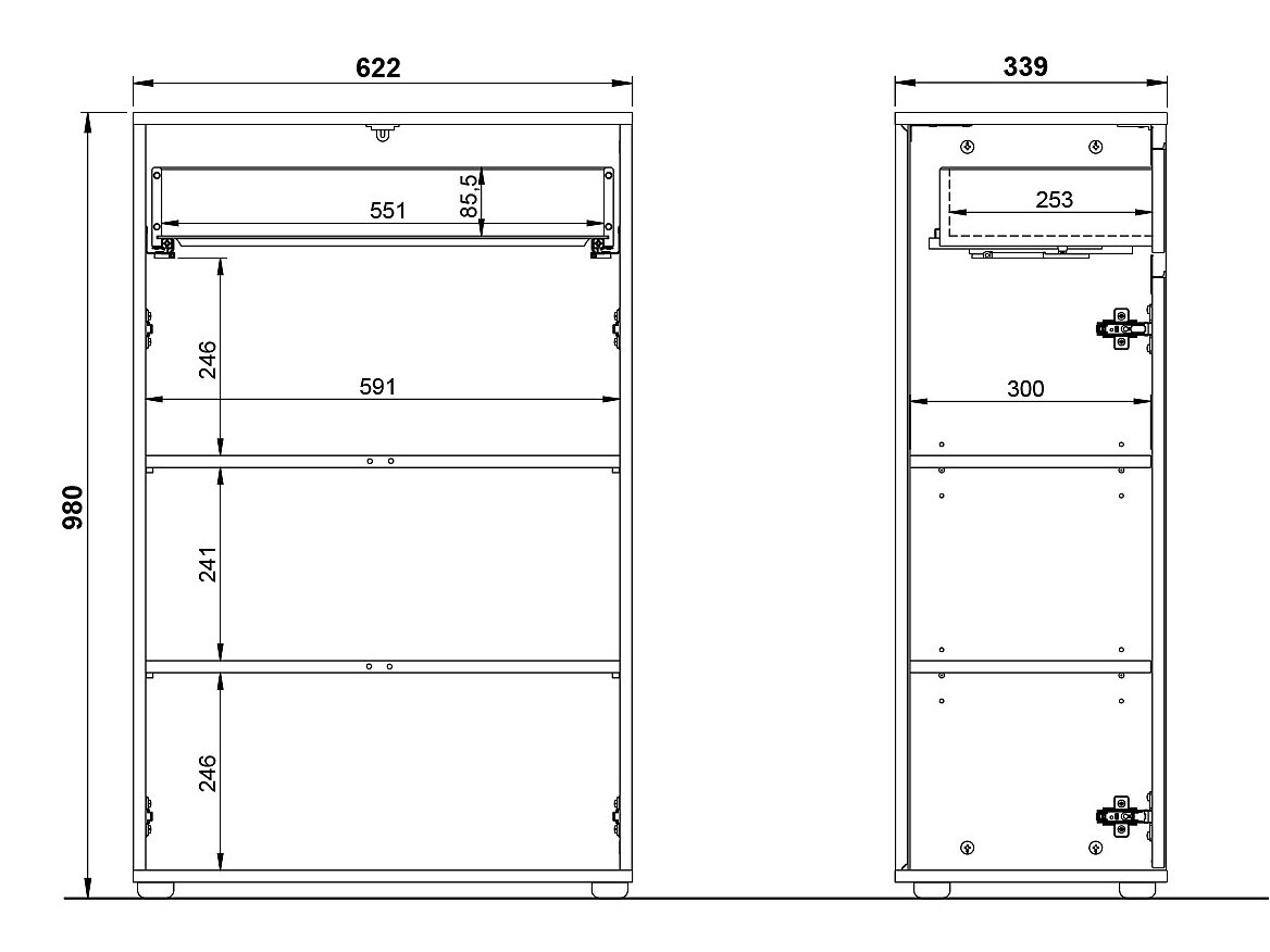 Samostojeći kupaonski ormarić Tensona 102 (Svijetlo siva)