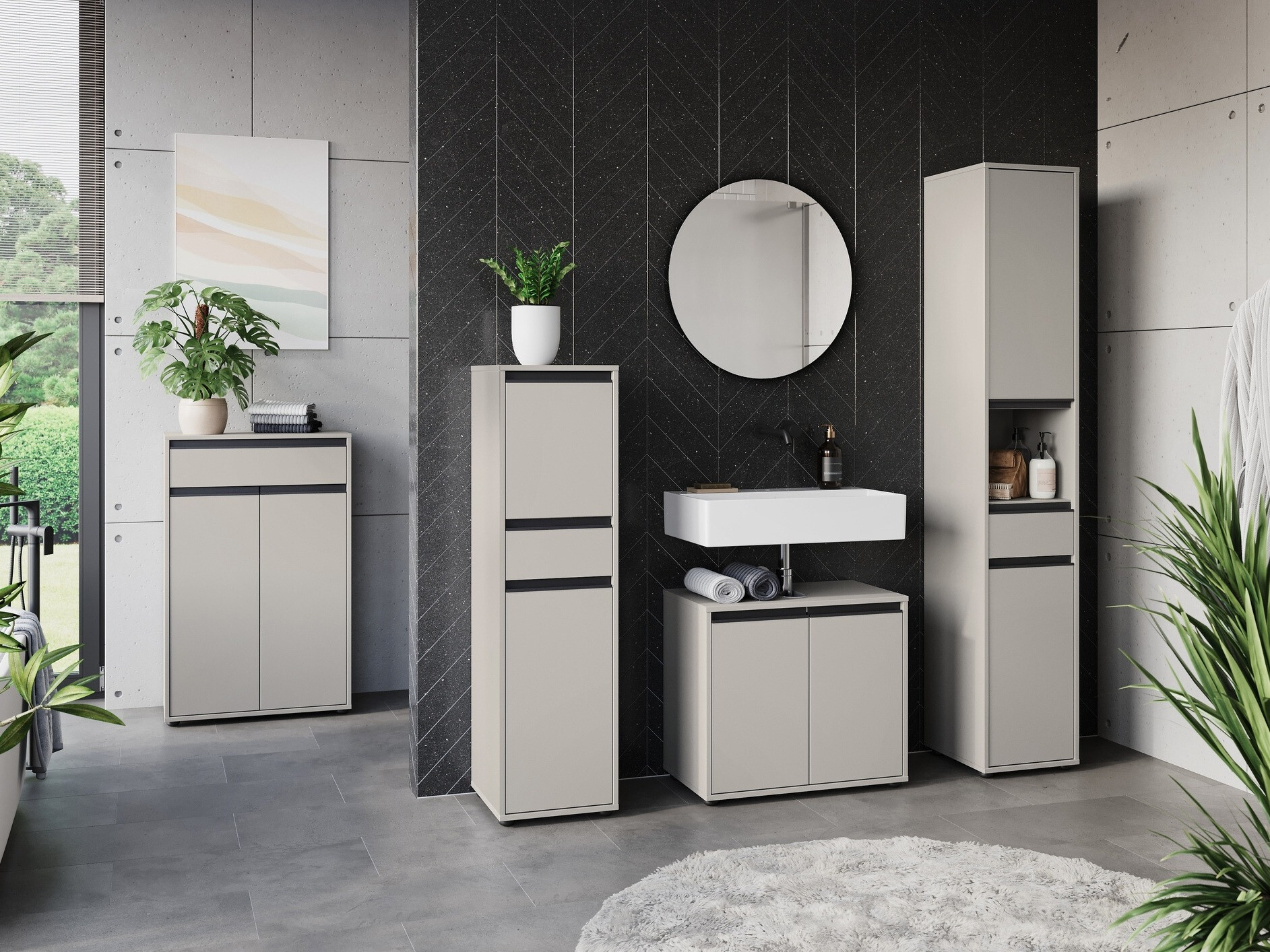 Samostojeći kupaonski ormarić Tensona 103 (Svijetlo siva)