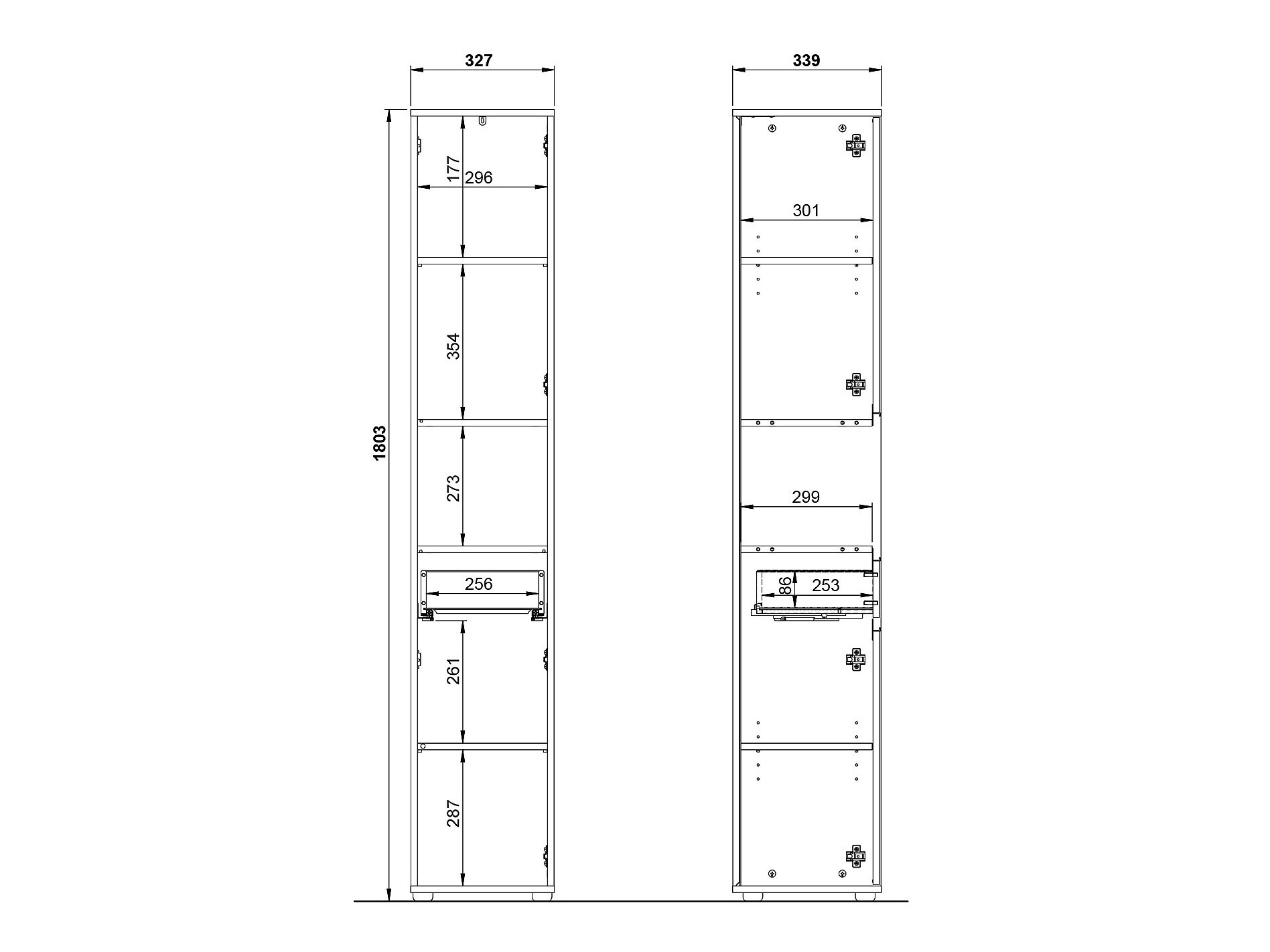 Samostojeći kupaonski ormarić Tensona 103 (Svijetlo siva)