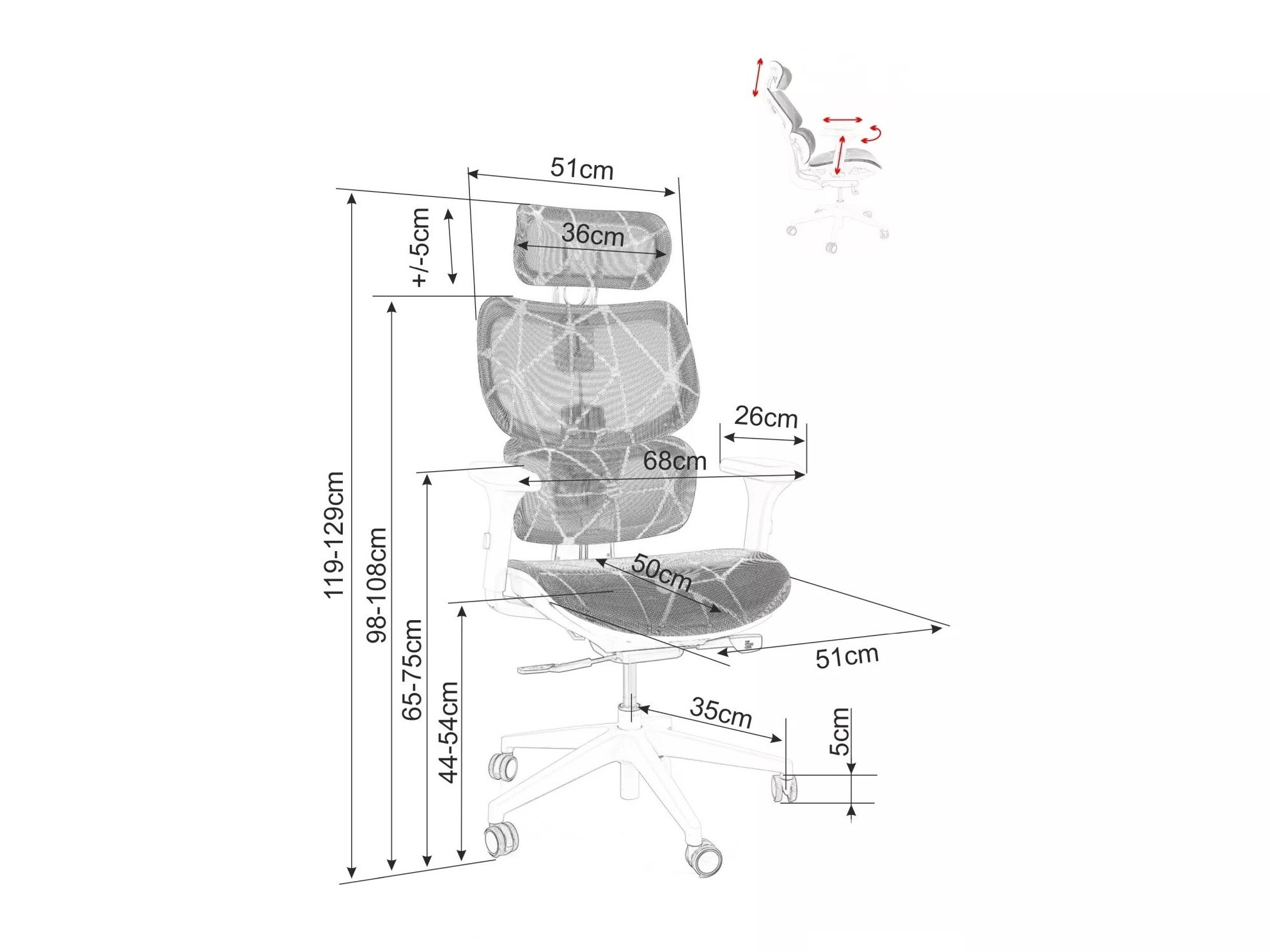 Uredska stolica Detroit 514 (Crna)
