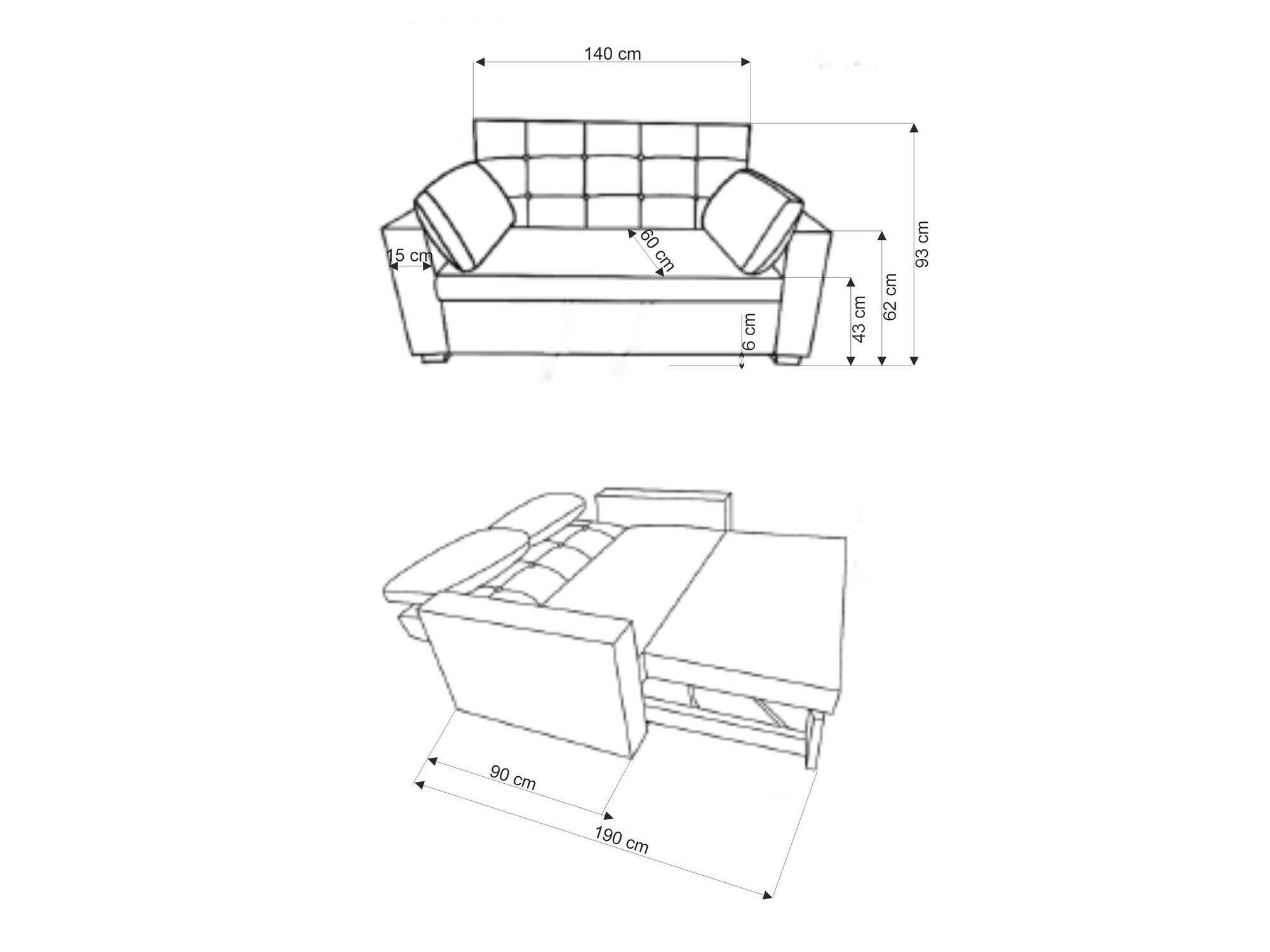 Kauč na razvlačenje Houston 1847 (Siva)