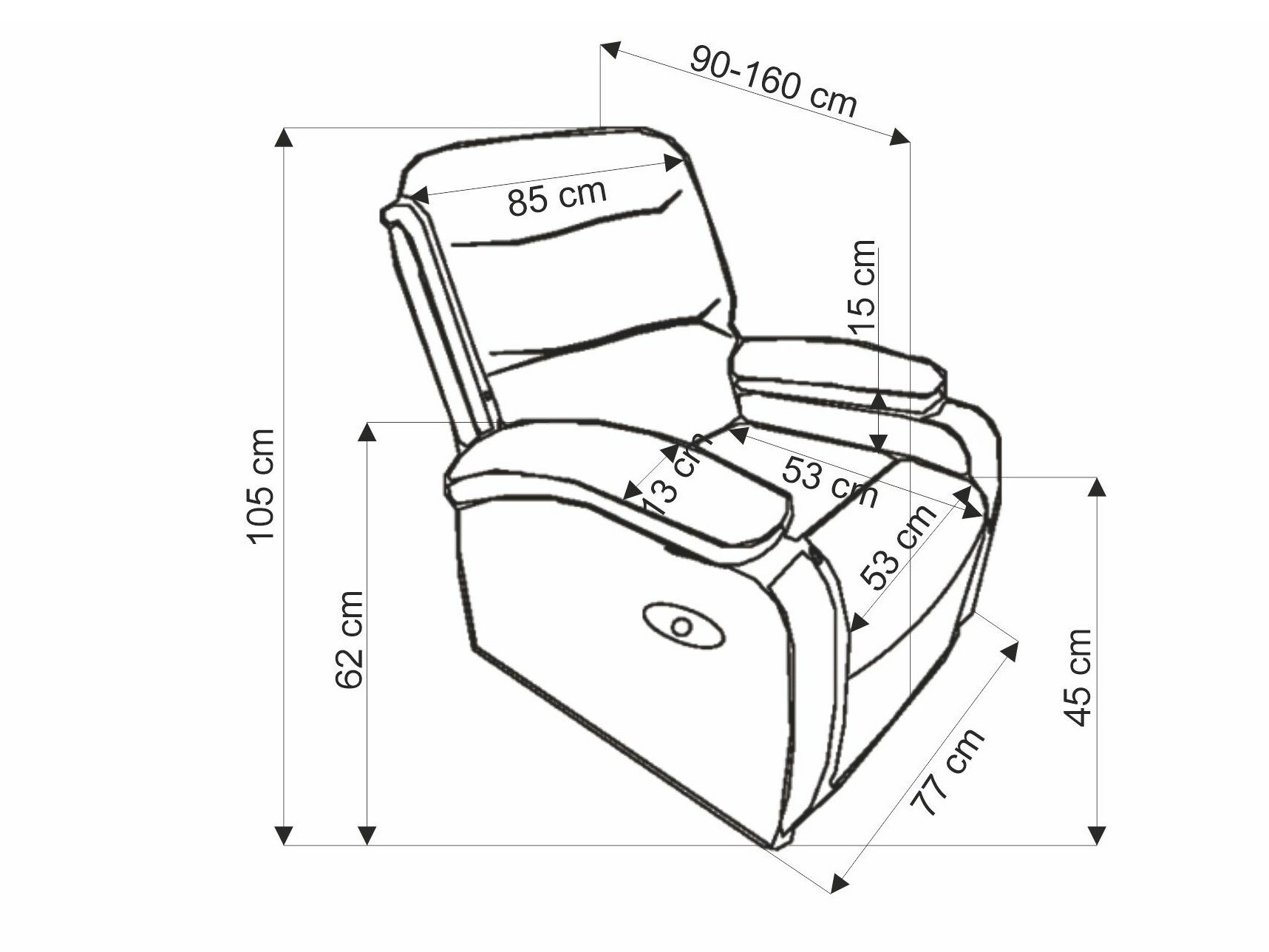 Podesiva fotelja Houston 1856 (Siva)