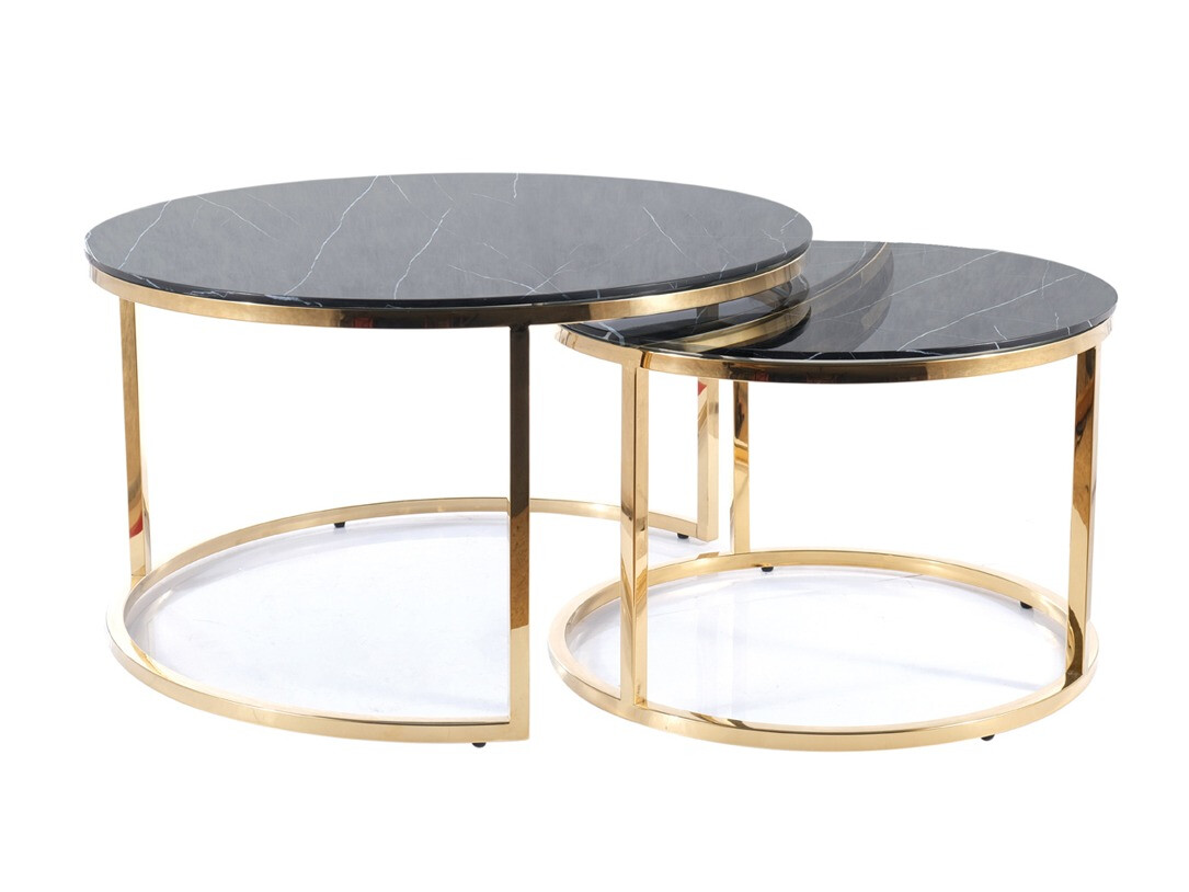 Set stolića za kavu Detroit 521 (Crni mramor)