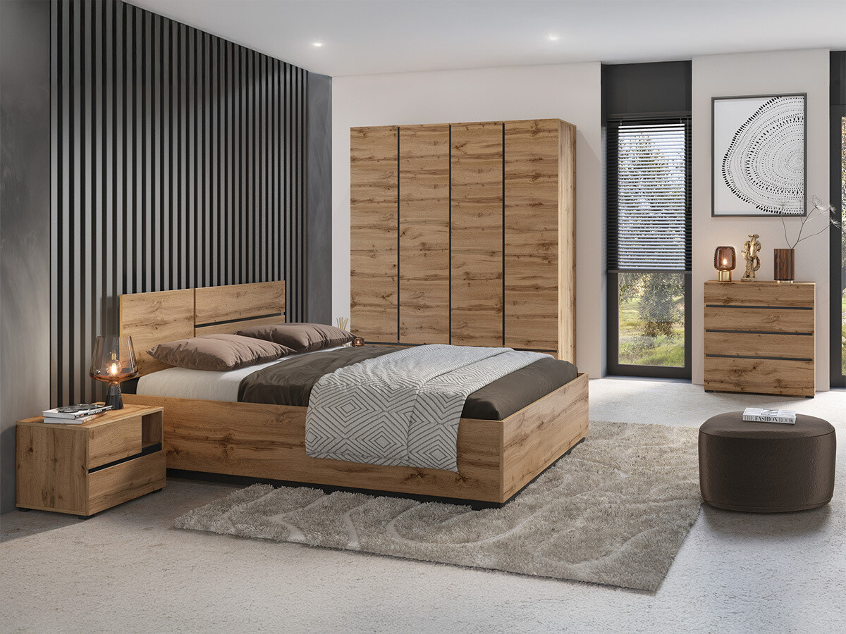 Set za spavaću sobu Alfere 124 (Hrast Wotan)