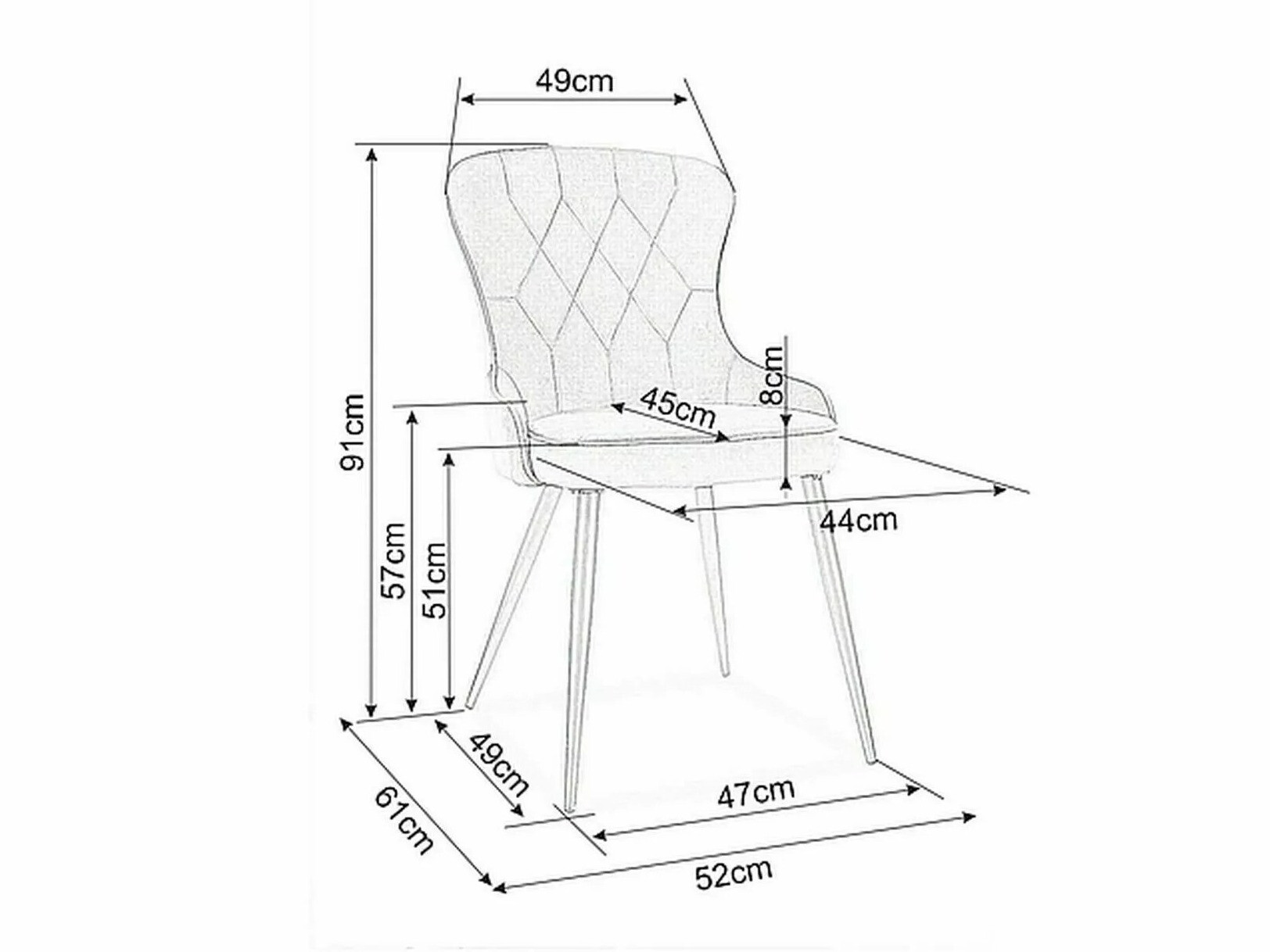Stolica Detroit 524 (Siva)