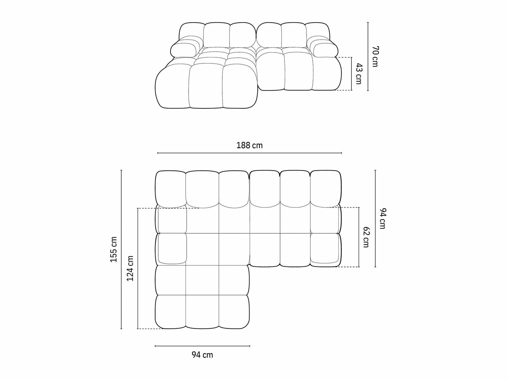 Modularna kutna garnitura Caltenu 105 (Sonic 15)