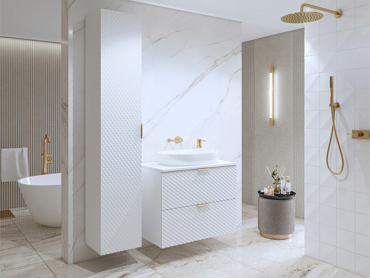 Zidni ormarić za umivaonik Liretu 106 (Bijela)