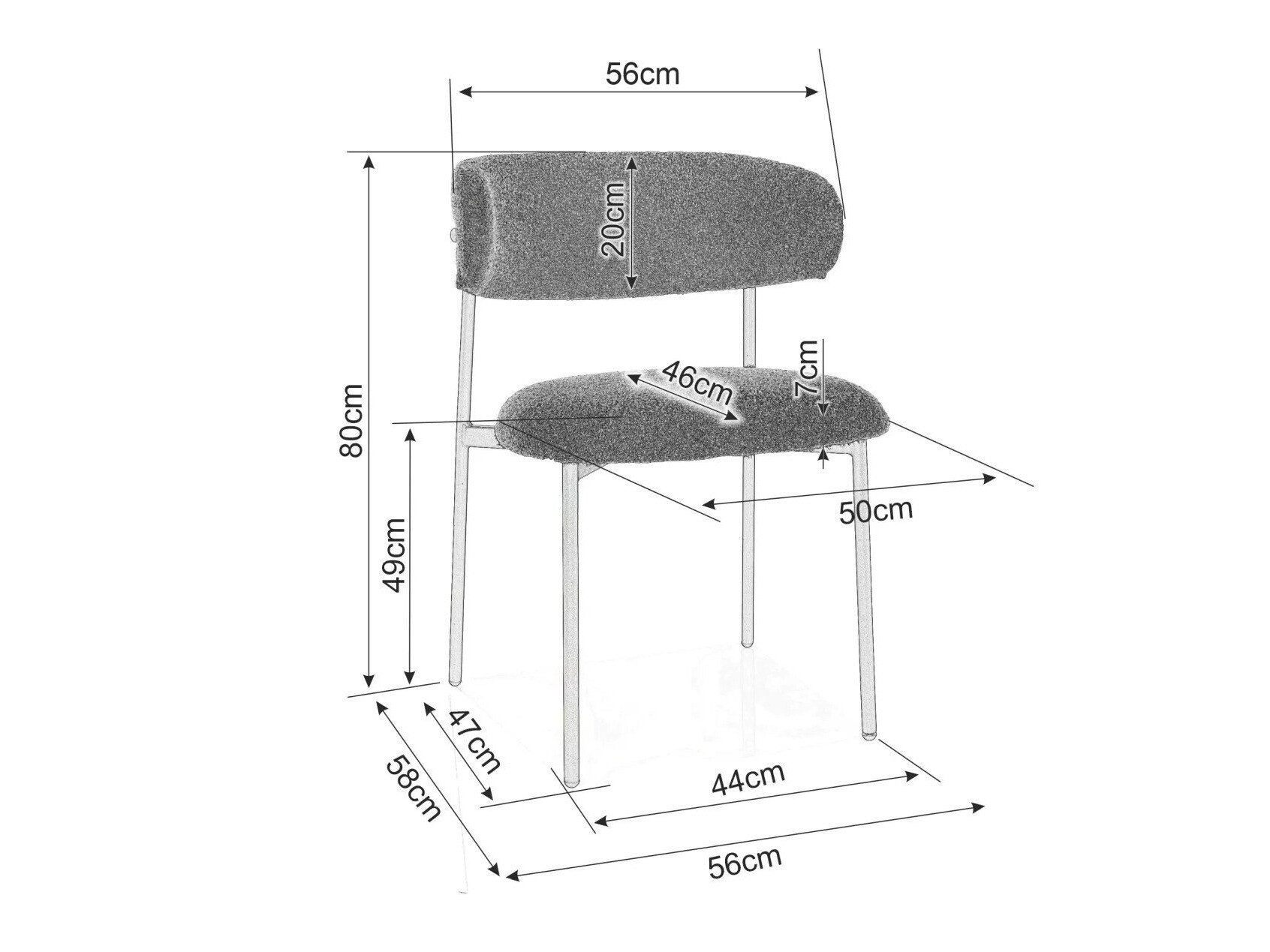 Stolica Detroit 802 (Siva + Crna)