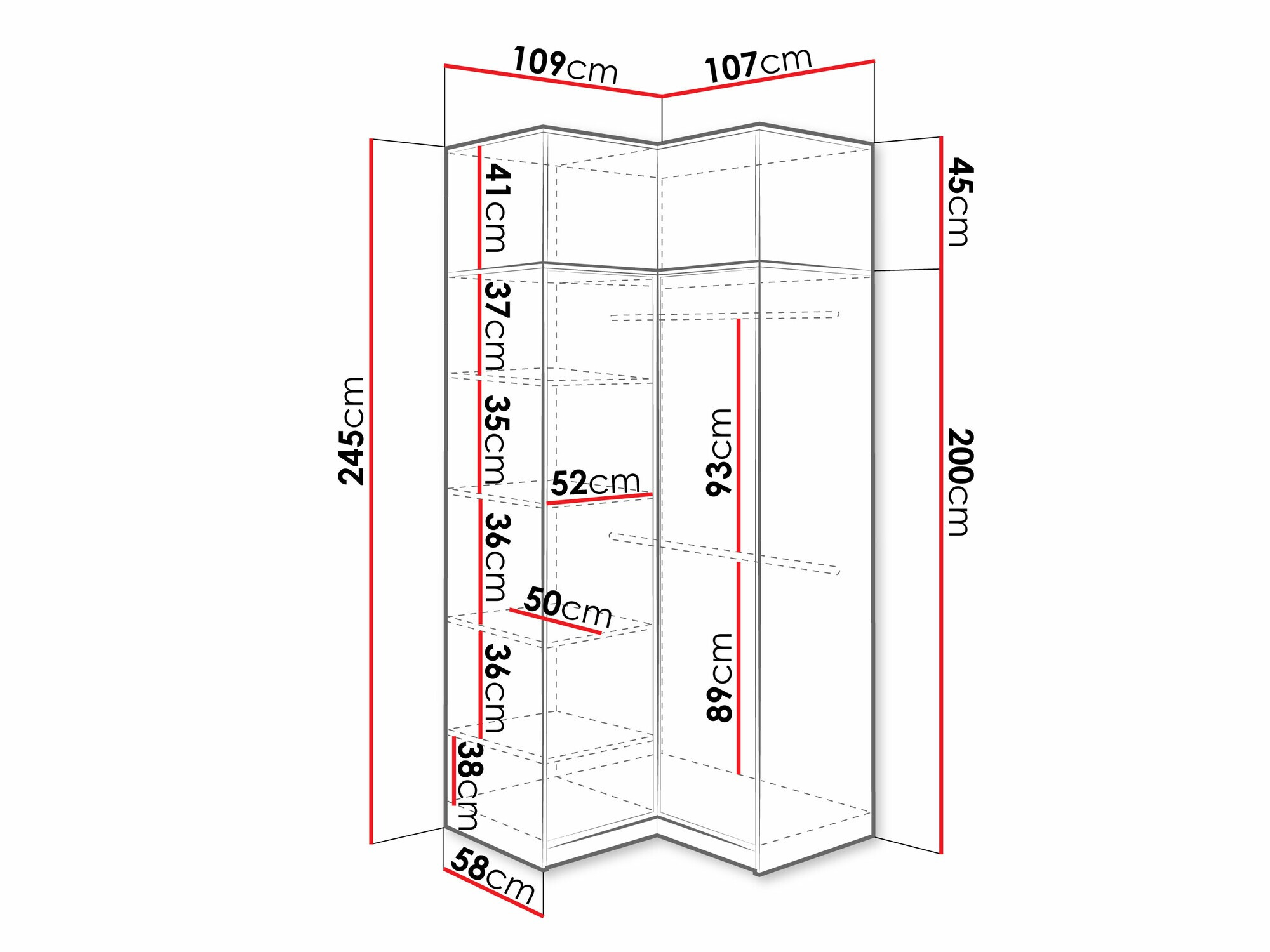 Kutni ormar Dortivu 161