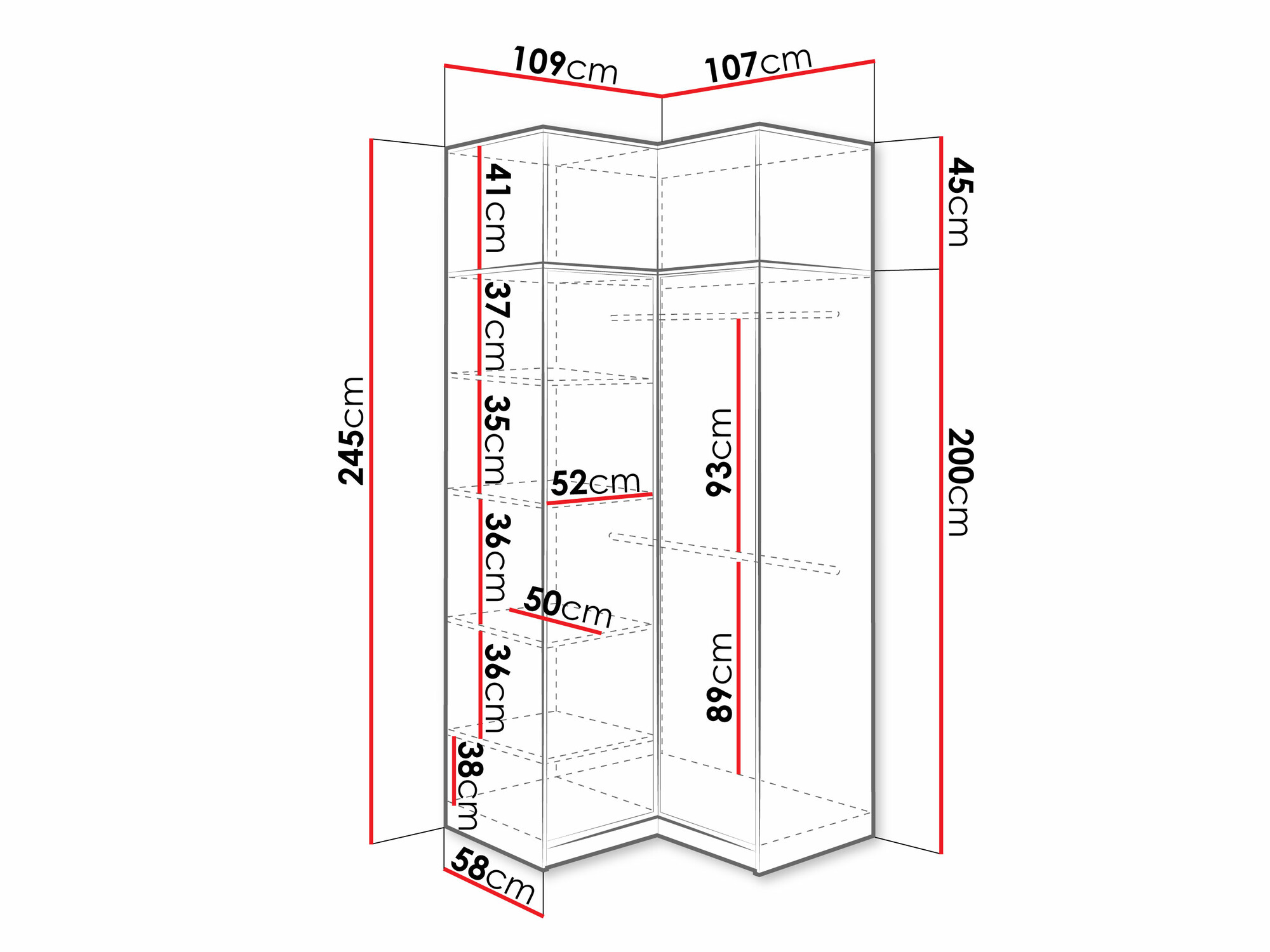 Kutni ormar Ophdome 113