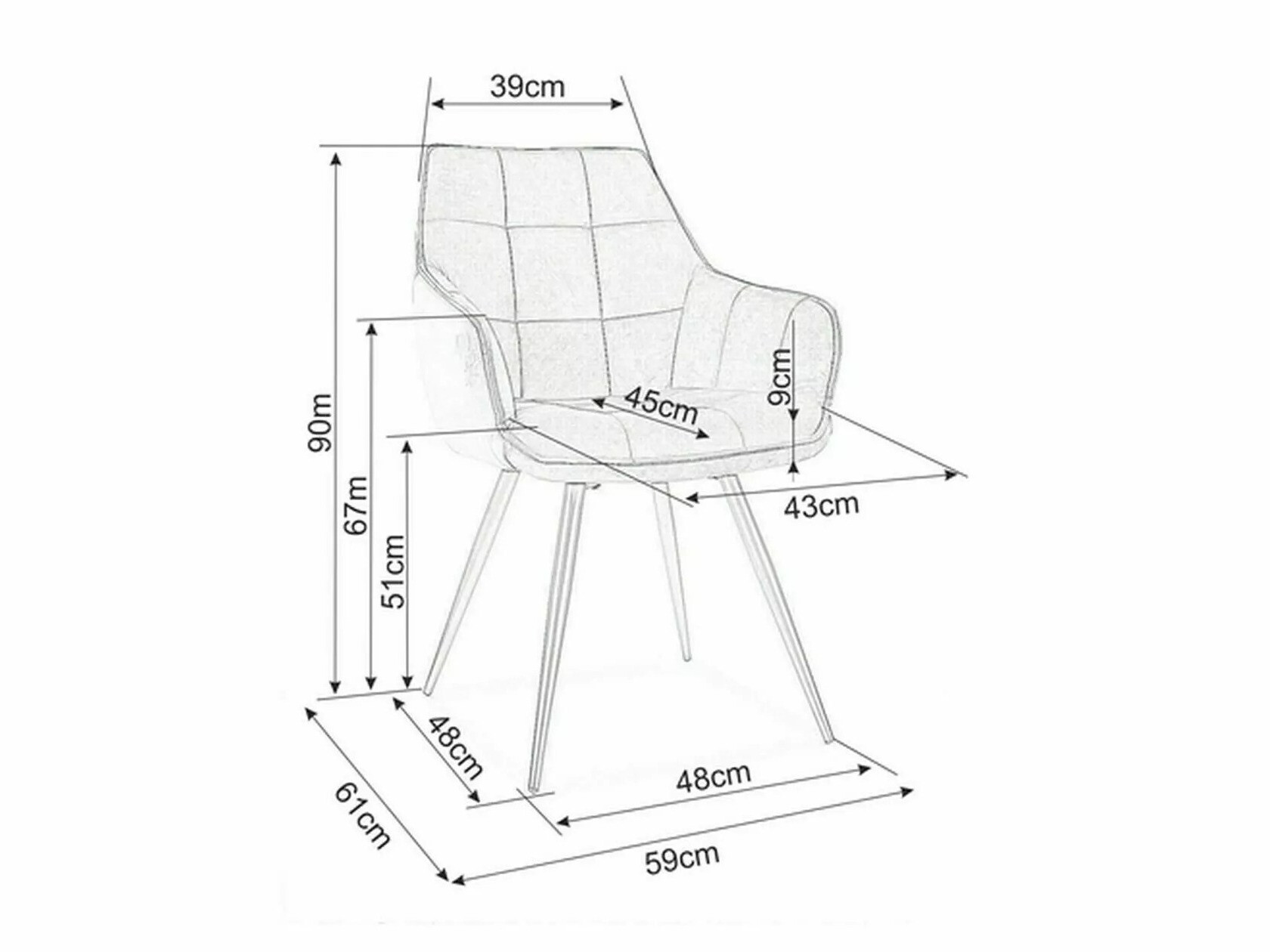 Stolica Detroit 567 (Crna)